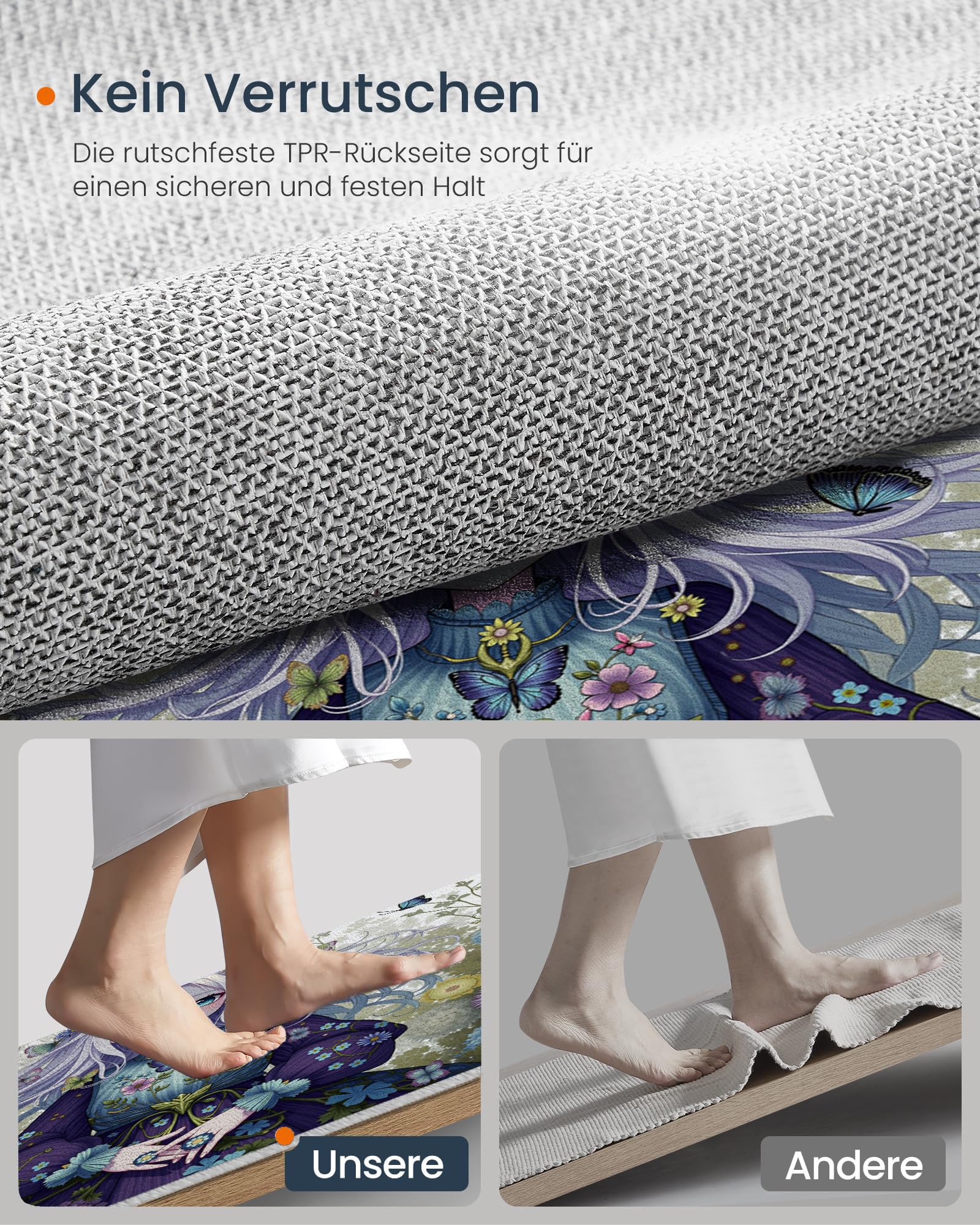 Amazon | アニメガール柄の屋内用ドアマット 50 x 80 cm、洗濯機洗い