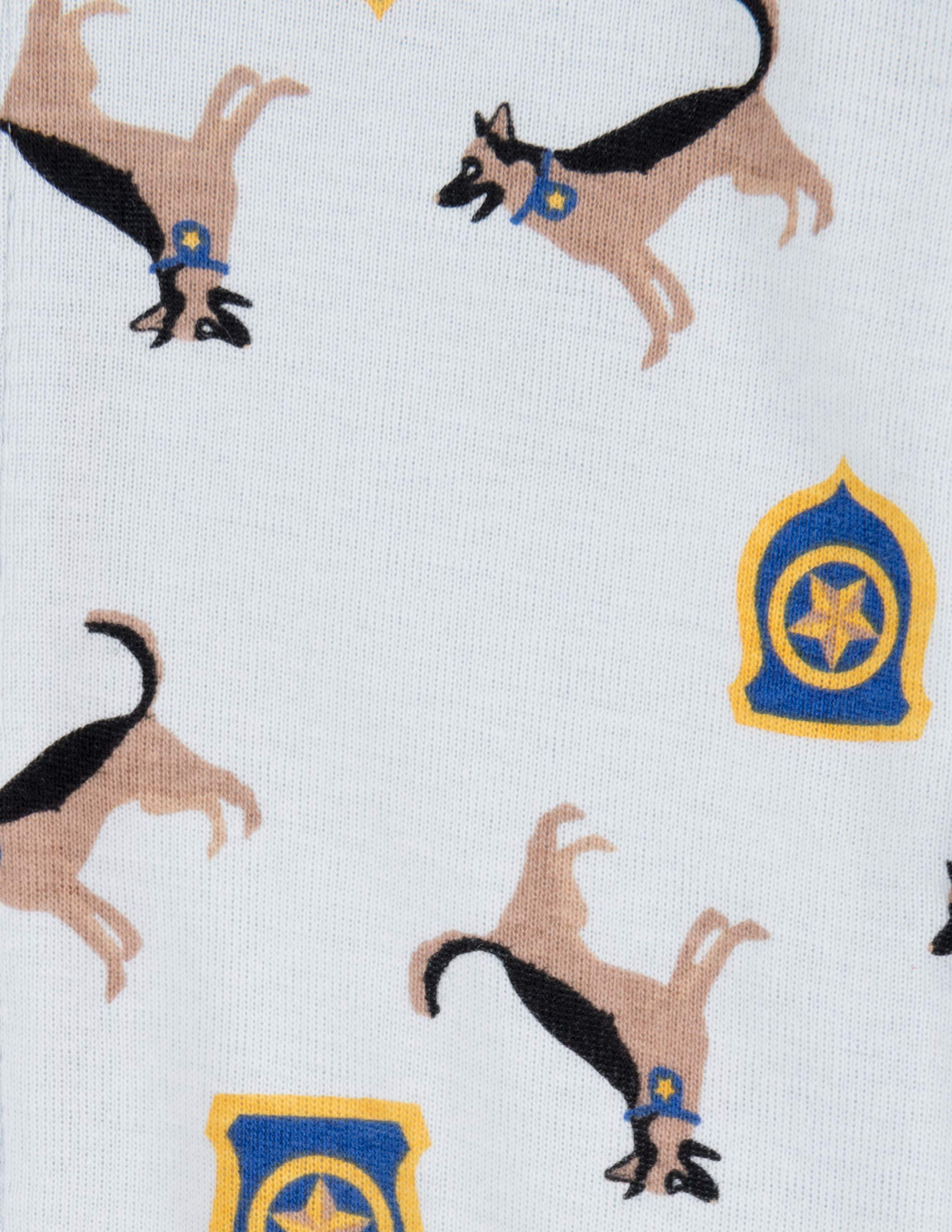 Leveret Kids Pajamas Baby Boys Girls Footed Pajamas Sleeper 100% Cotton (Police Dog, Size 18-24 Months)