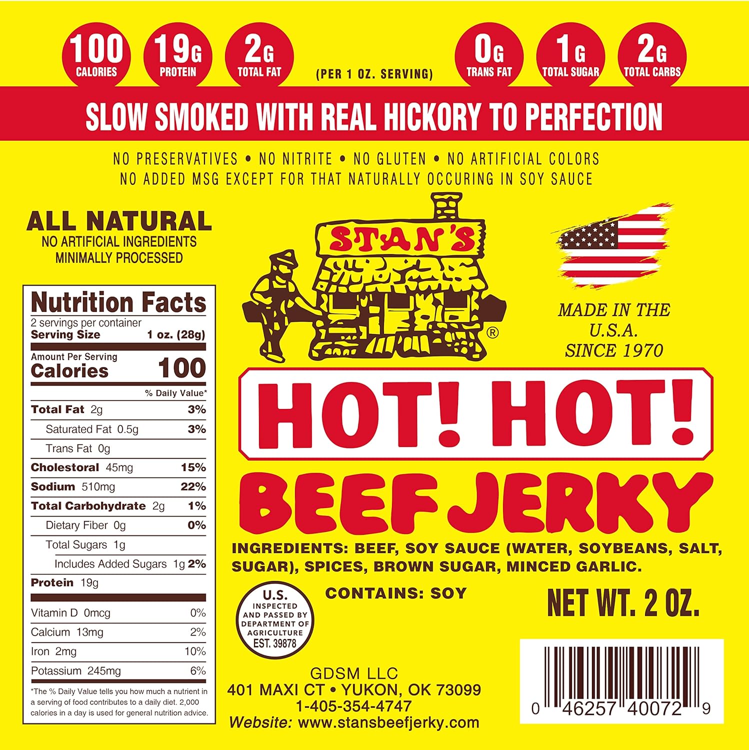 Stan’s Hot Beef Jerky Beef Jerky Snack Packs Keto Snack Gluten Free Snacks