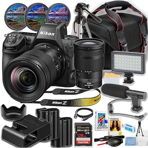 Nikon Z8 Mirrorless Camera with 24-120mm f/4 Lens + Sandisk 128GB Extreme Memory Card + Directional Mic + 50 Inch Tripod + Camera Case + More (19pc Bundle)(Video Creator Kit Bundles)