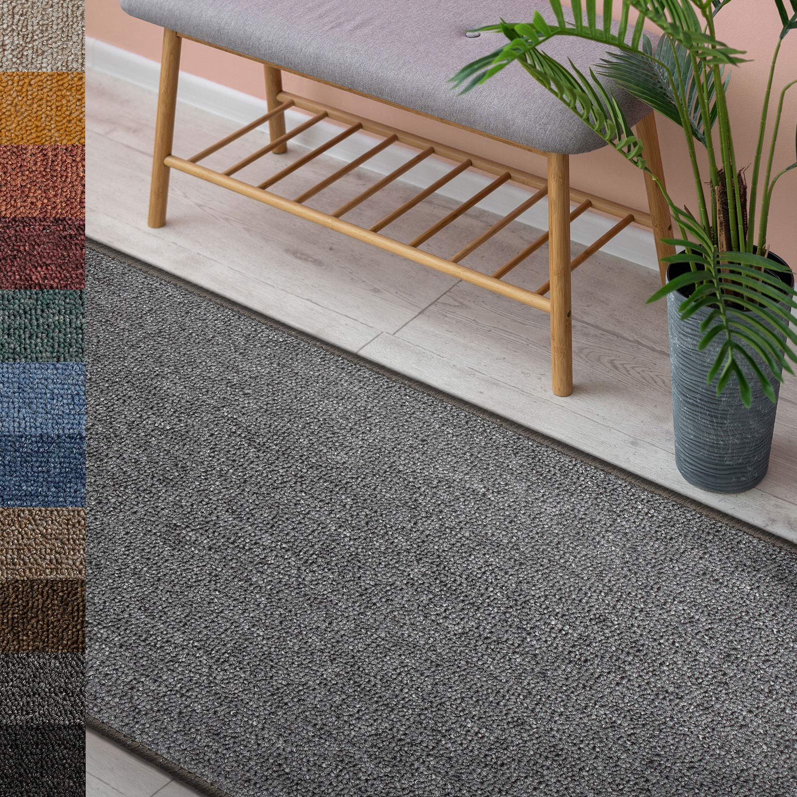 Floordirekt Light Grey 73 Carpet Floor Runner London, Living Room Runner Rug For Hallway, Kitchen And Bedroom, Durable And Easy To Clean Carpet Floor Mat (67 X 500 Cm, )