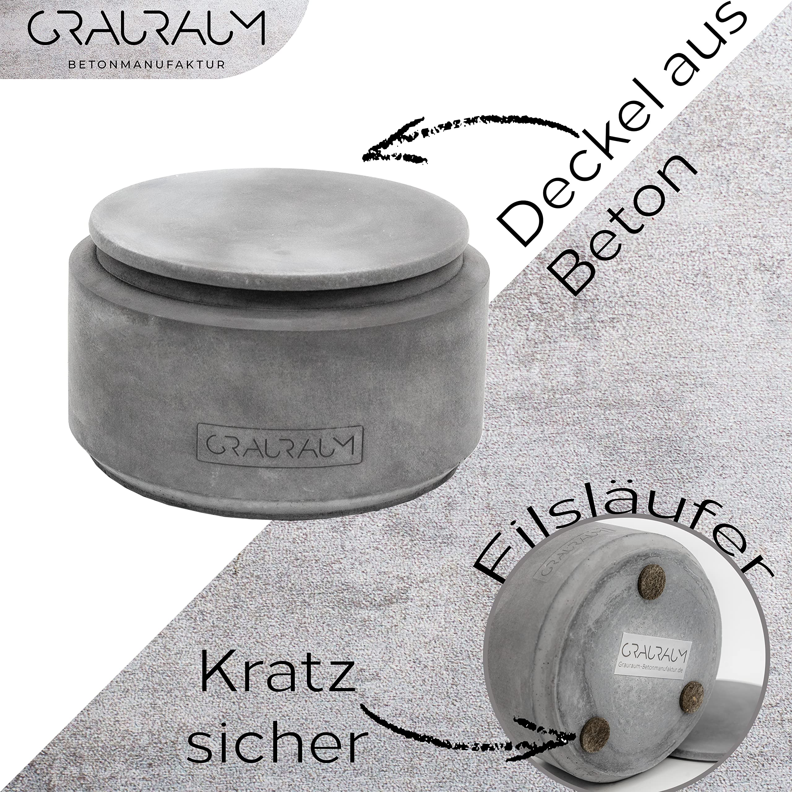 GRAURAUM Kerzenfresser mit Dauerdocht: Kerzen einschmelzen - 15cm x 9cm Tischfeuer inkl. Deckel als großes Outdoor-Feuer - Kerzenfeuer Outdoor-Kerze mit langer Brenndauer - nachhaltiges Rapswachs