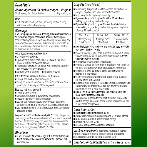 Miniatura 5 de Tienda Basic Care Pastilla Polacrilex de nicotina, 2 mg (nicotina), sabor a menta, ayuda para dejar de fumar, adulto, 216 unidades