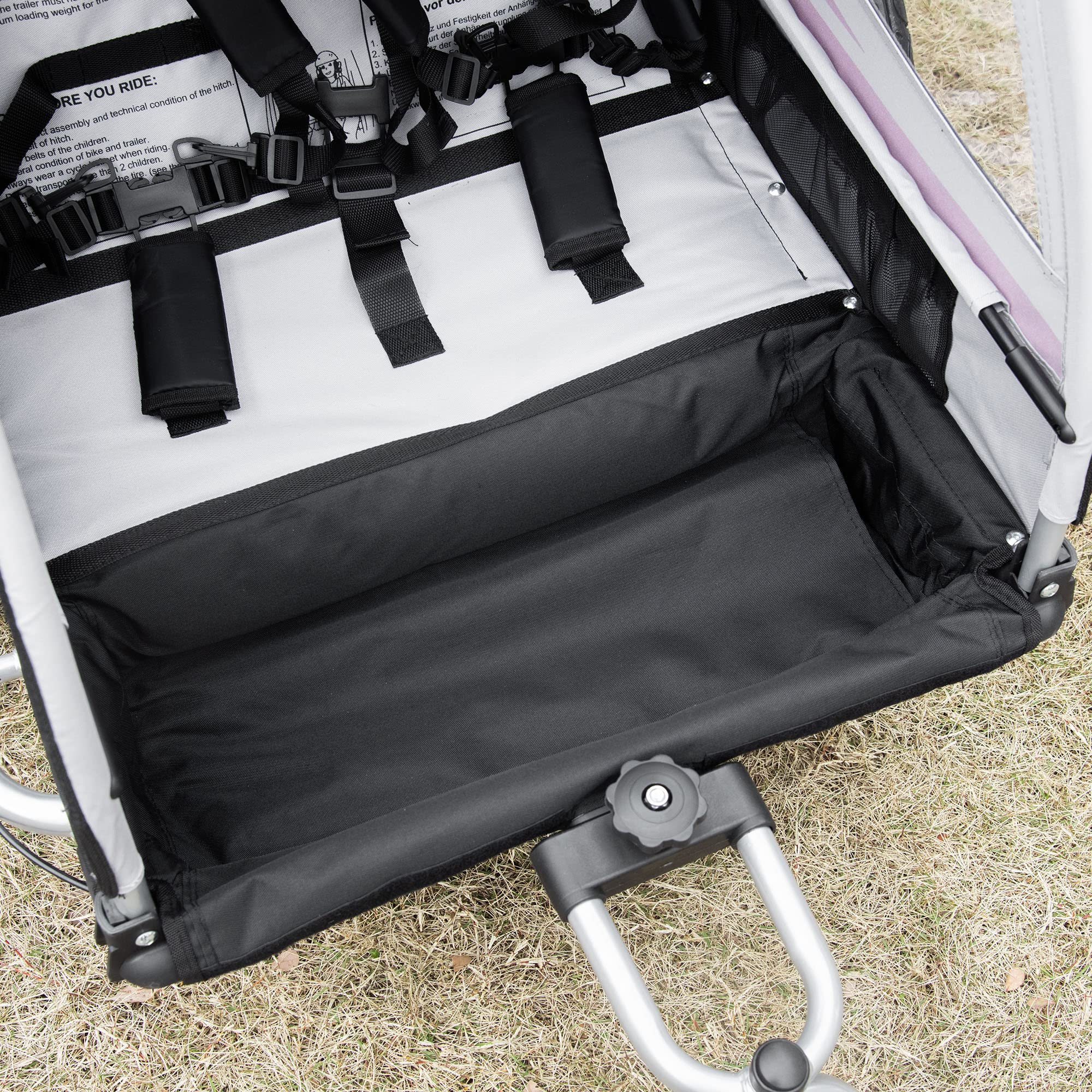 HOMCOM 2 in 1 Kinderfahrradanhänger, Fahrradanhänger mit Mesh-Tür, 360° Drehbares Vorderrad, Buggy mit Bremse, 142 x 75 x 101 cm