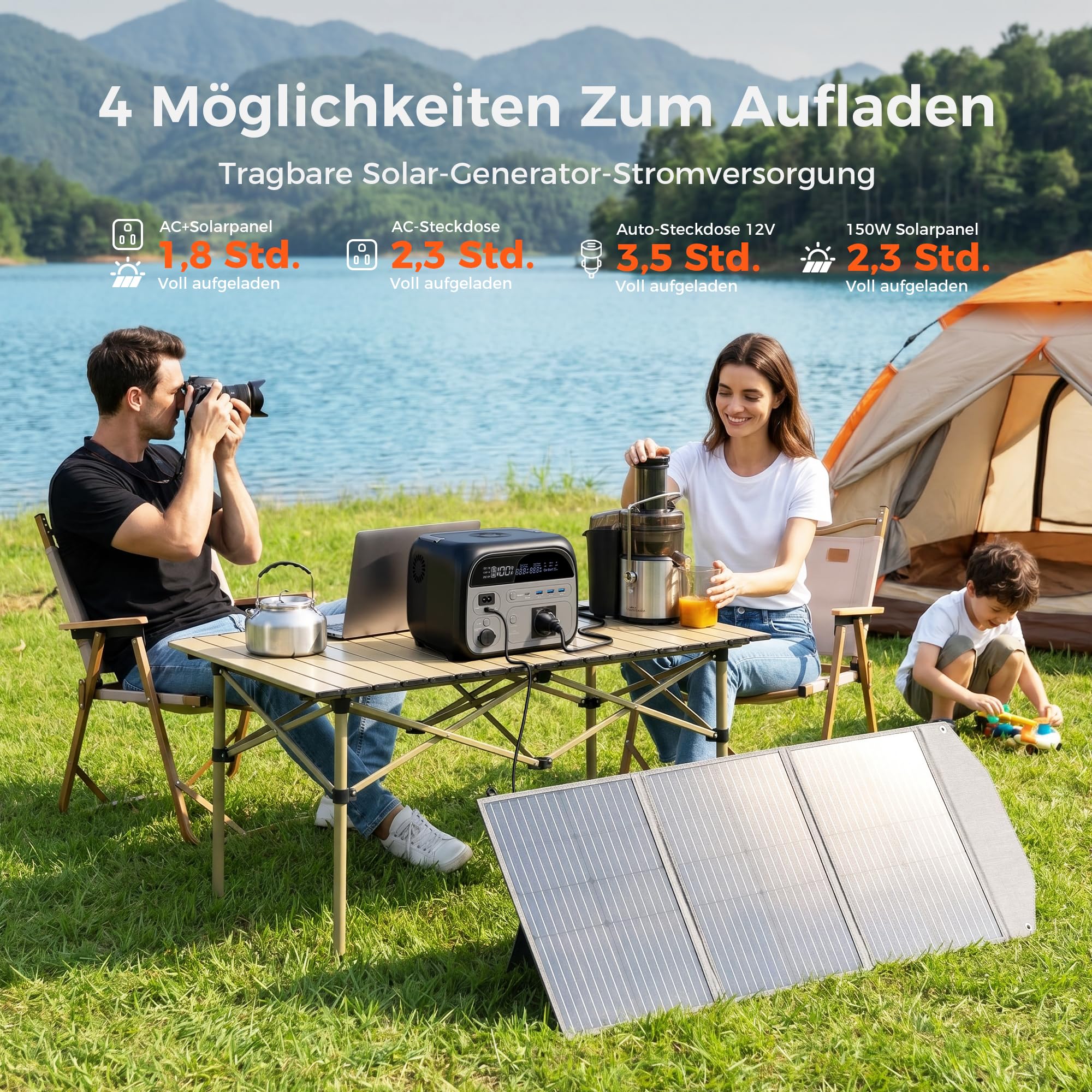 AP400 Estación de Energía Portátil 500W, Generador Solar de 345Wh, Generador con Salidas USB A Y C, Batería LiFePO4 de Carga Rápida para Camping, Viajes por Carretera y Cortes de Luz