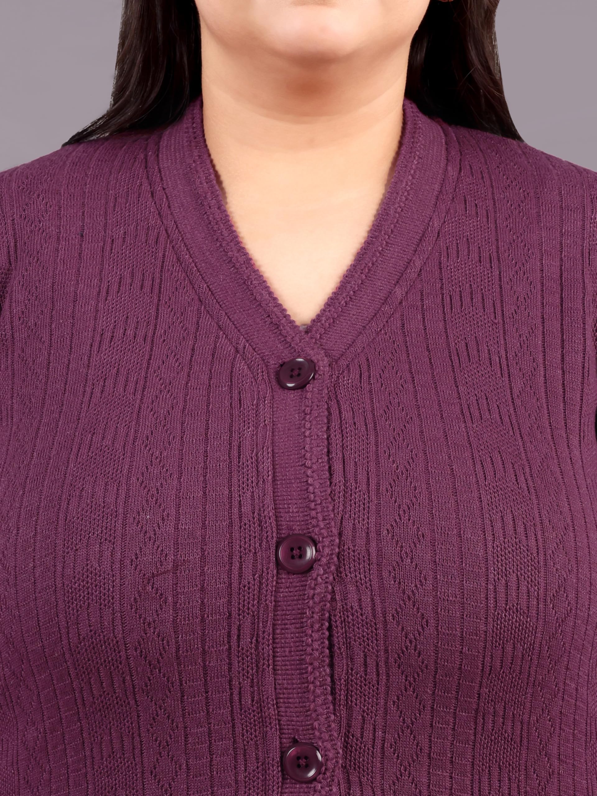 HIFZAA Plus Size Sweater for Womens Woolen Full Sleeve Cardigan 3XL 4XL 5XL 6XL - Image 2 thumbnail