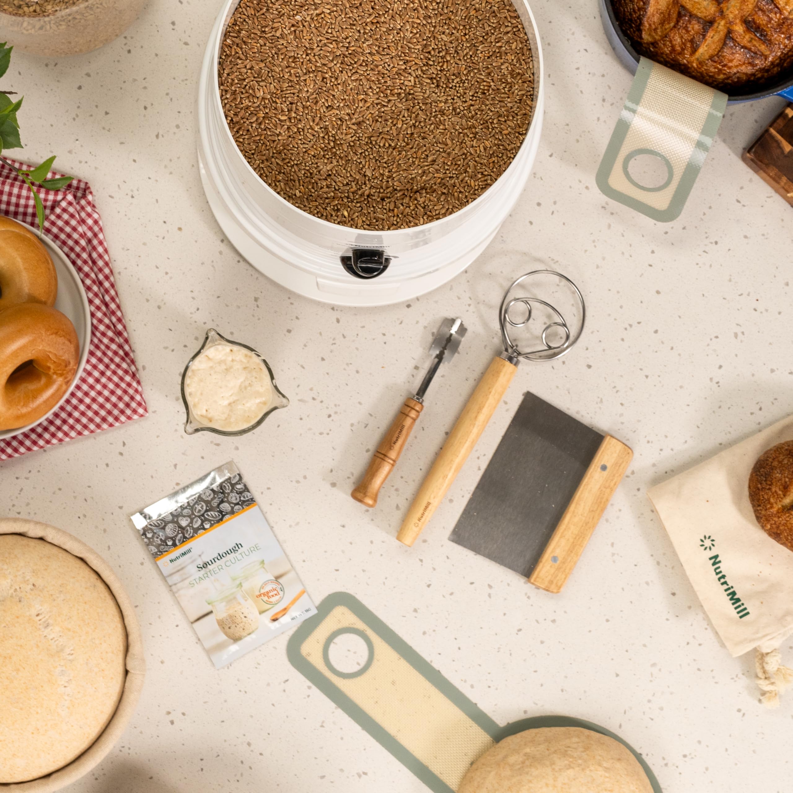 NutriMill Sourdough Bread Proofing Bundle Kit with 12