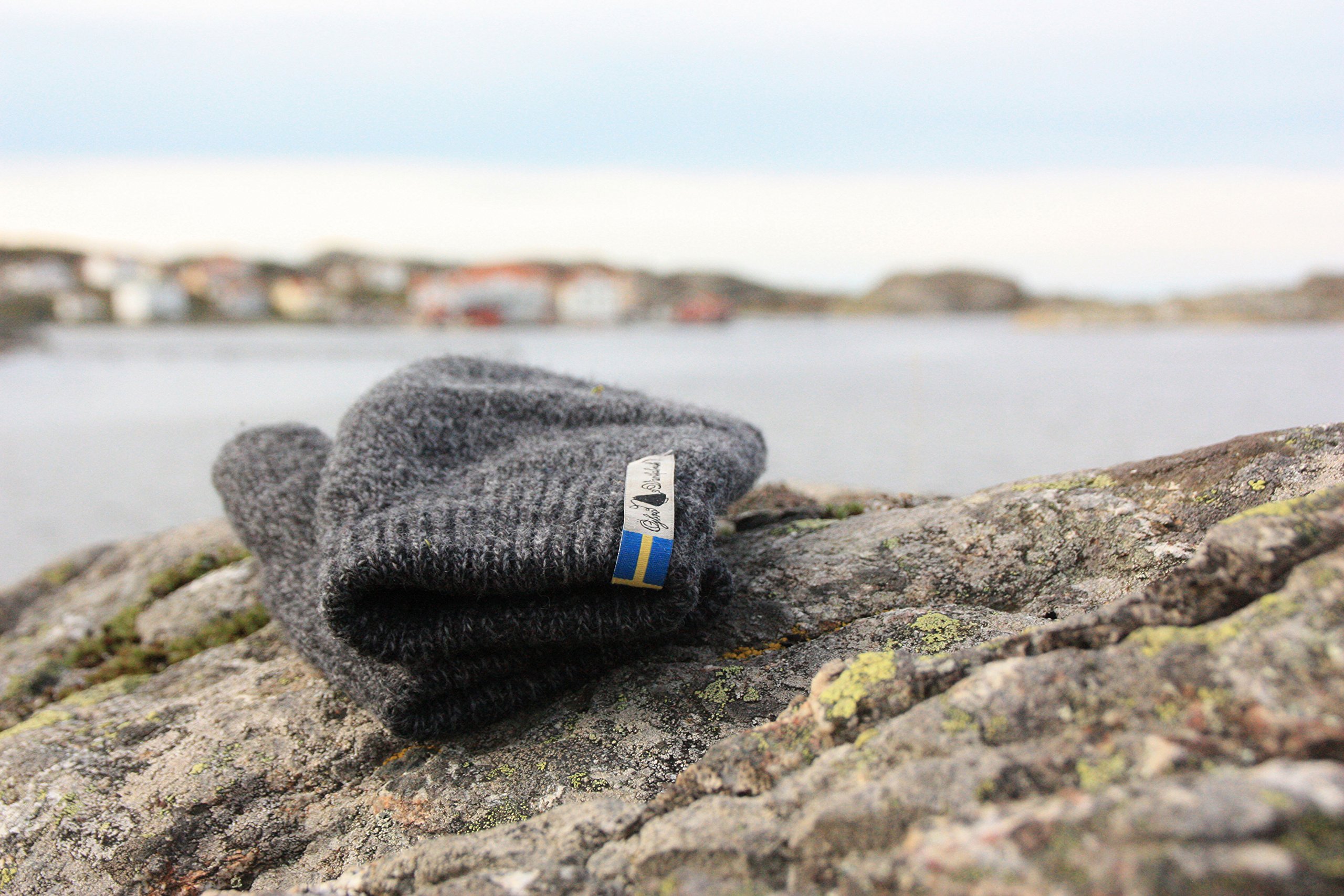 ÖJBRO VANTFABRIK guanti in maglia lana merino Karg Rörö M (7-9) grigio guanto fuderato caldi morbidi Svezia