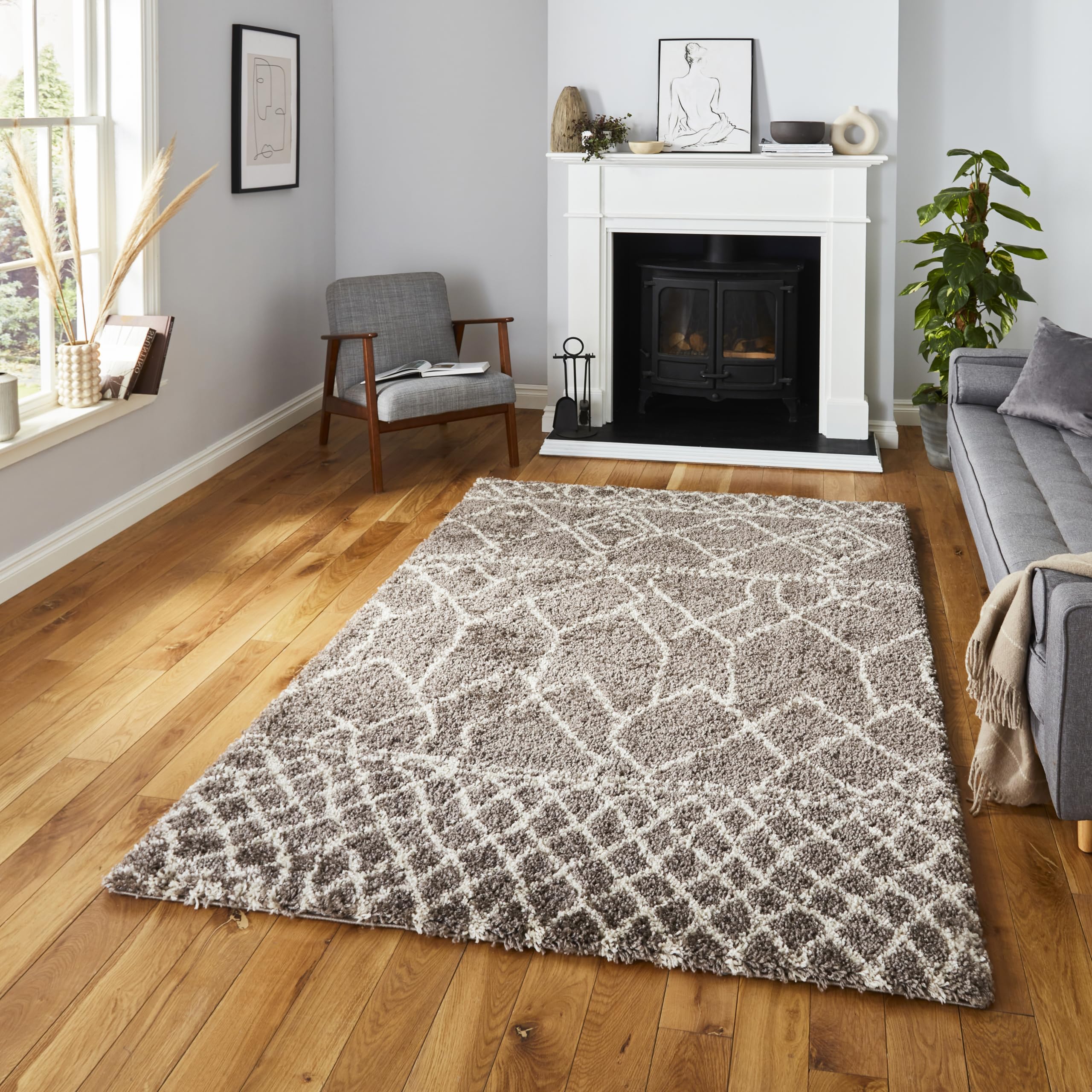 Tapis Scandi Berber Think Rugs G276 beige, pour isoler vos pieds du sol froid
