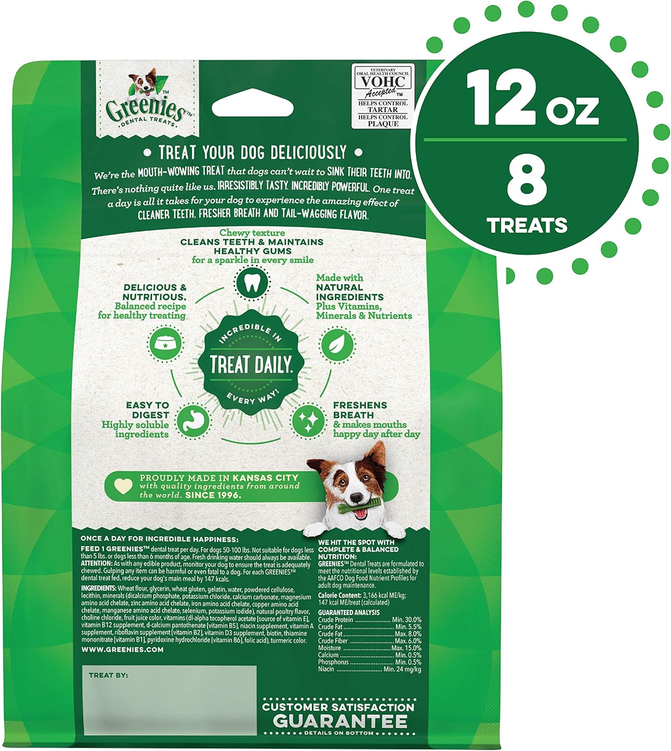 Greenies Dental Chews Large Treats for Dogs - TREAT-PAK Package 12 oz. 8 Treats, 8 count (Pack of 1) - Image 3