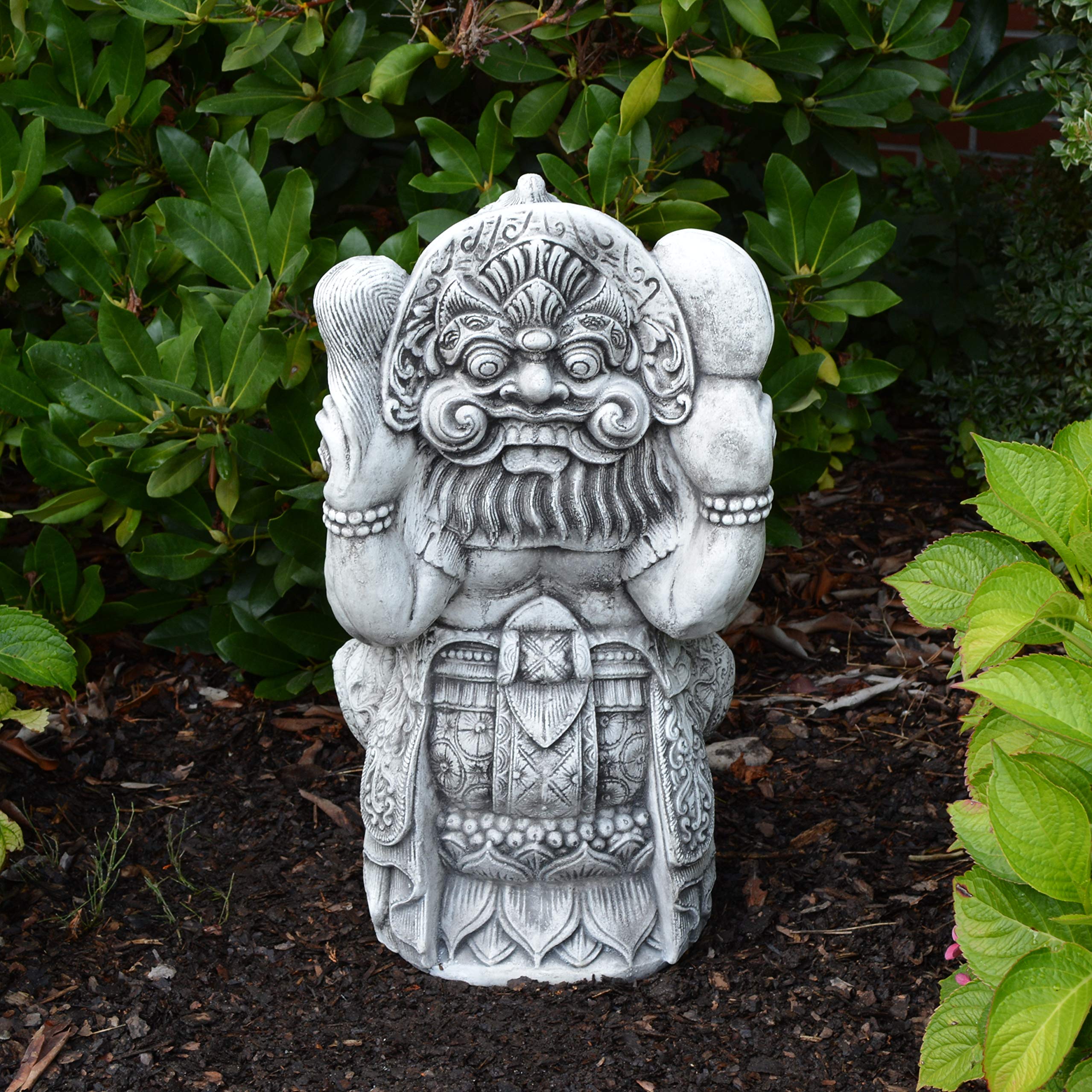 gartendekoparadies.de Massive Große Ganesha Statue Hinduismus Gott aus Steinguss Frostfest Schwarz