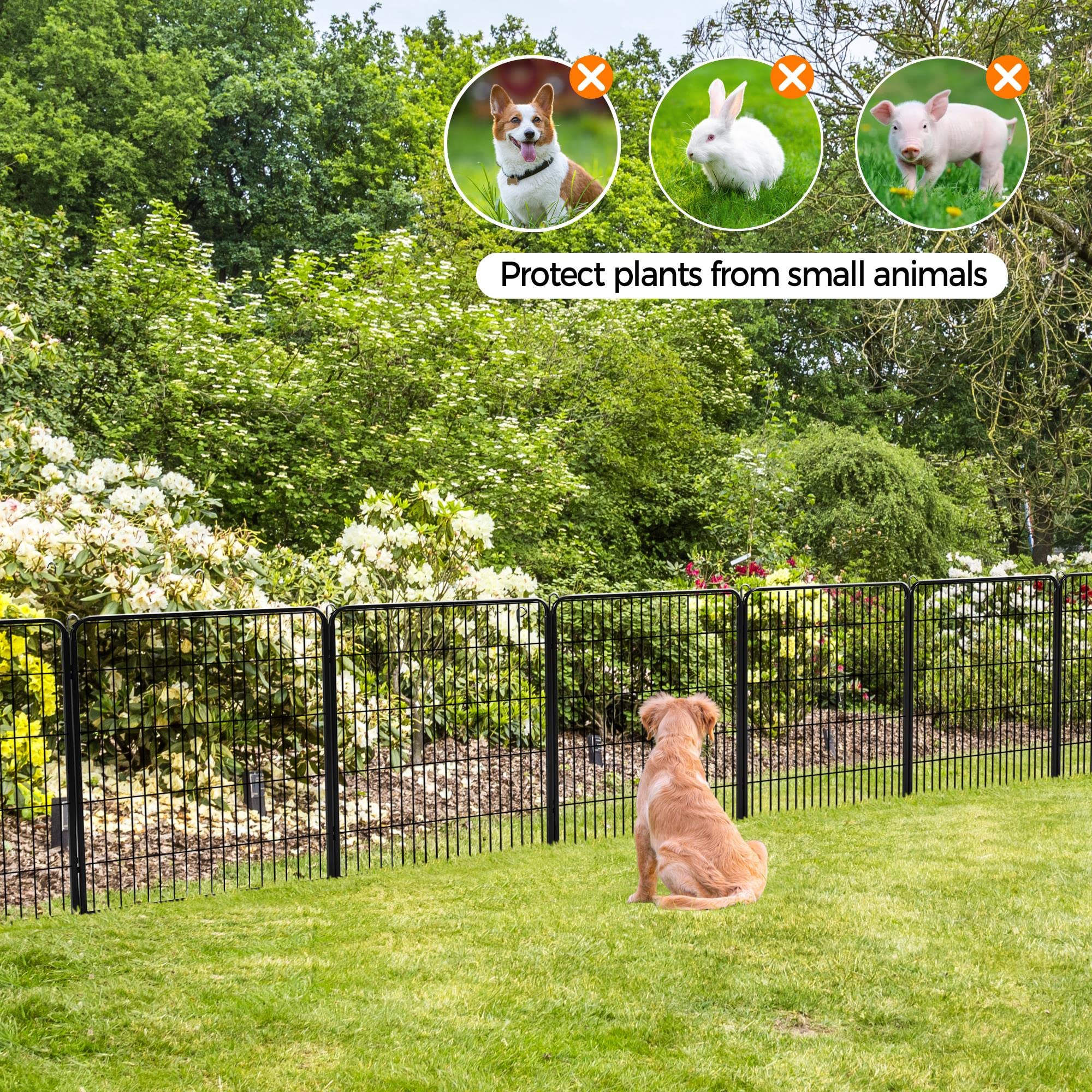 Yaheetech 12 Piezas Vallas para Perros Parque Jaula Mascota Corral Plegable Jaula para Perros Grandes Parque 80 X 80 cm