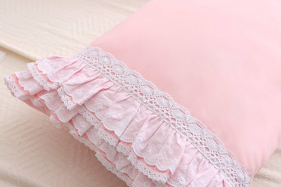 Amazon｜Meaning4 ピンク枕カバーケースカバー2枚パック フリル