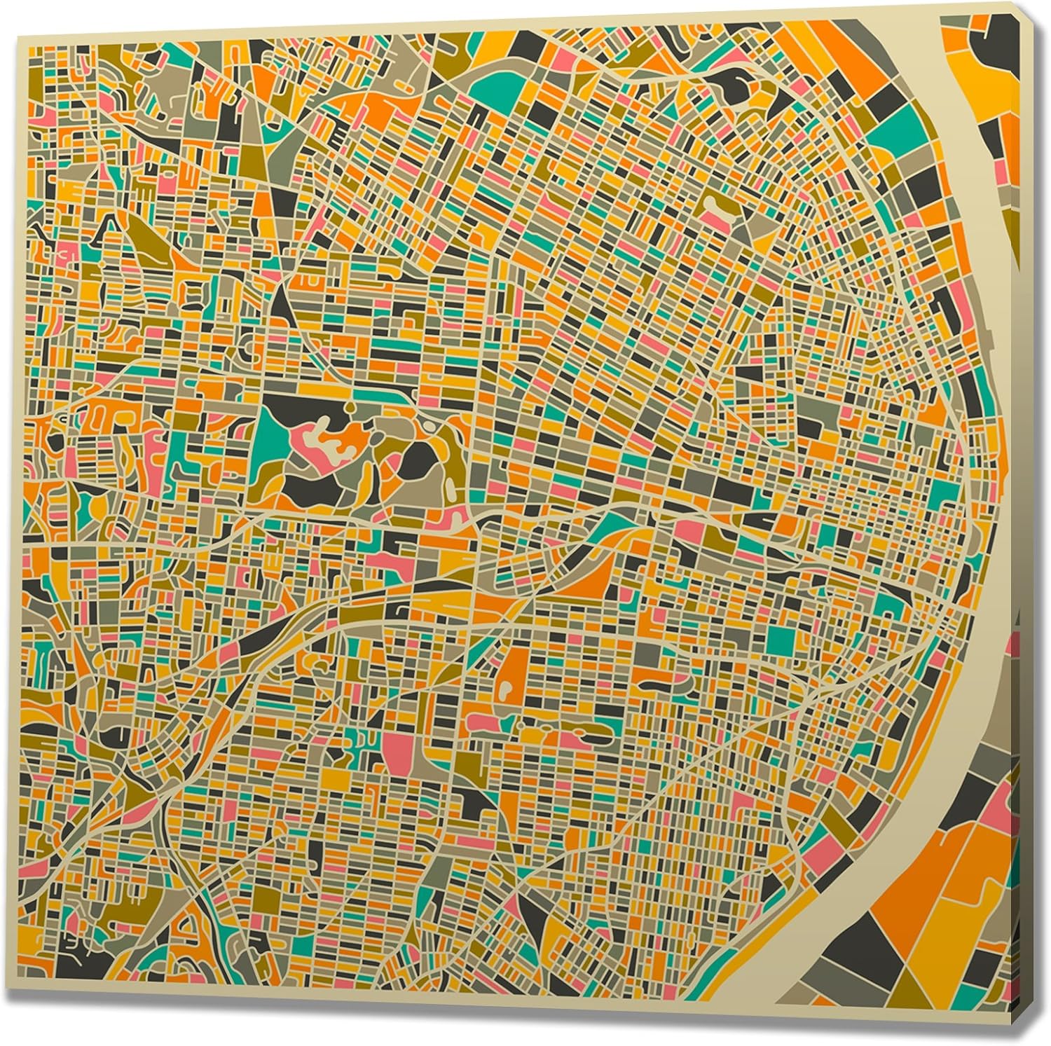 Prestige Art Studios "St Louis Retro Map Artwork by