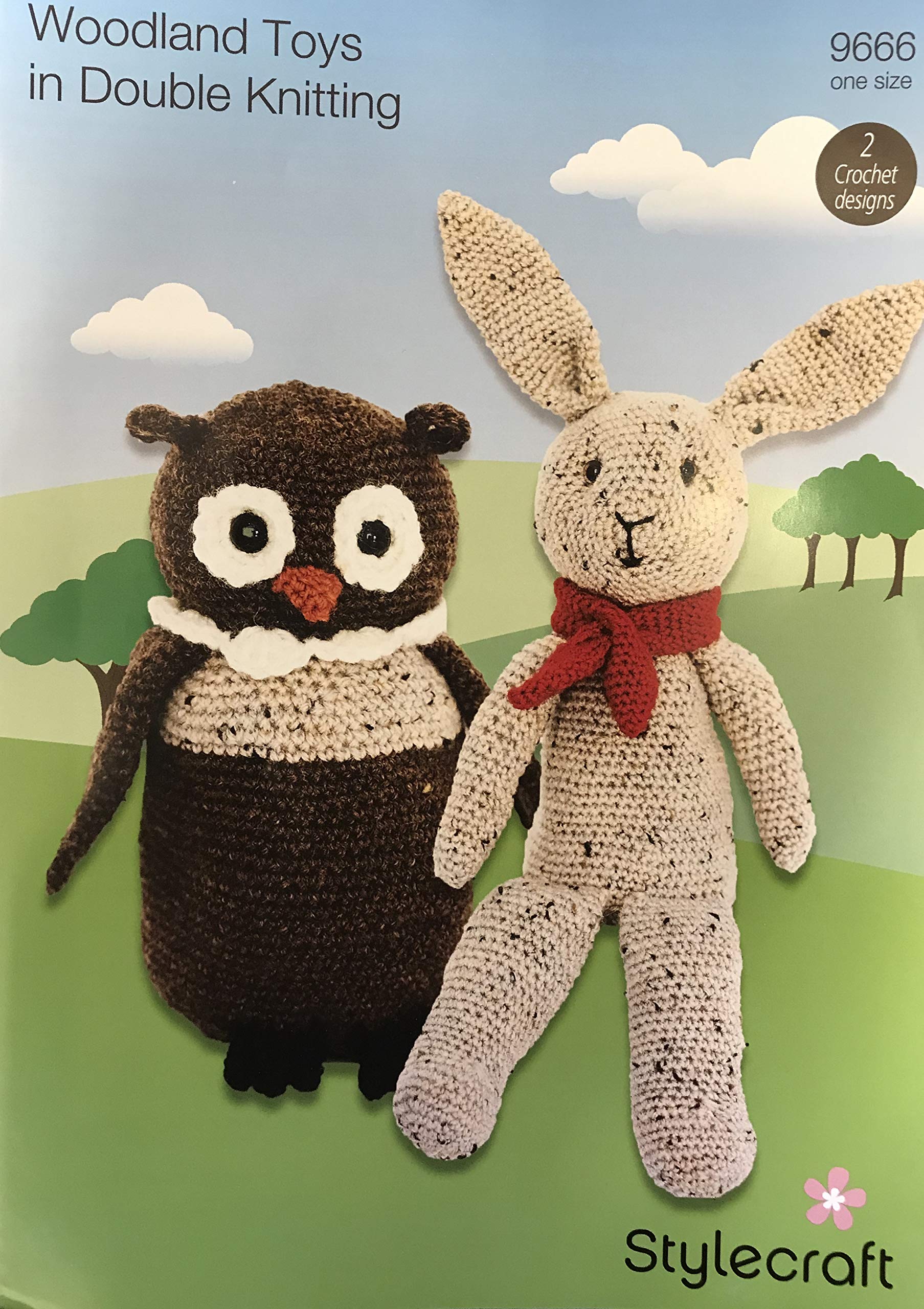 Stylecraft Woodland Toys in Double Knitting Pattern 9666 - Hare and Owl in Life DK, One Size, 2 Crochet Designs