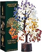 7 Chakra tree of life Crystal Healing Money Tree for Home Living Decor, Office Desk Decor | Handmade Feng Shui Bonsai for Positive Energy, Wealth & Good Luck | Birthday Gifts for Men, Women, Mom