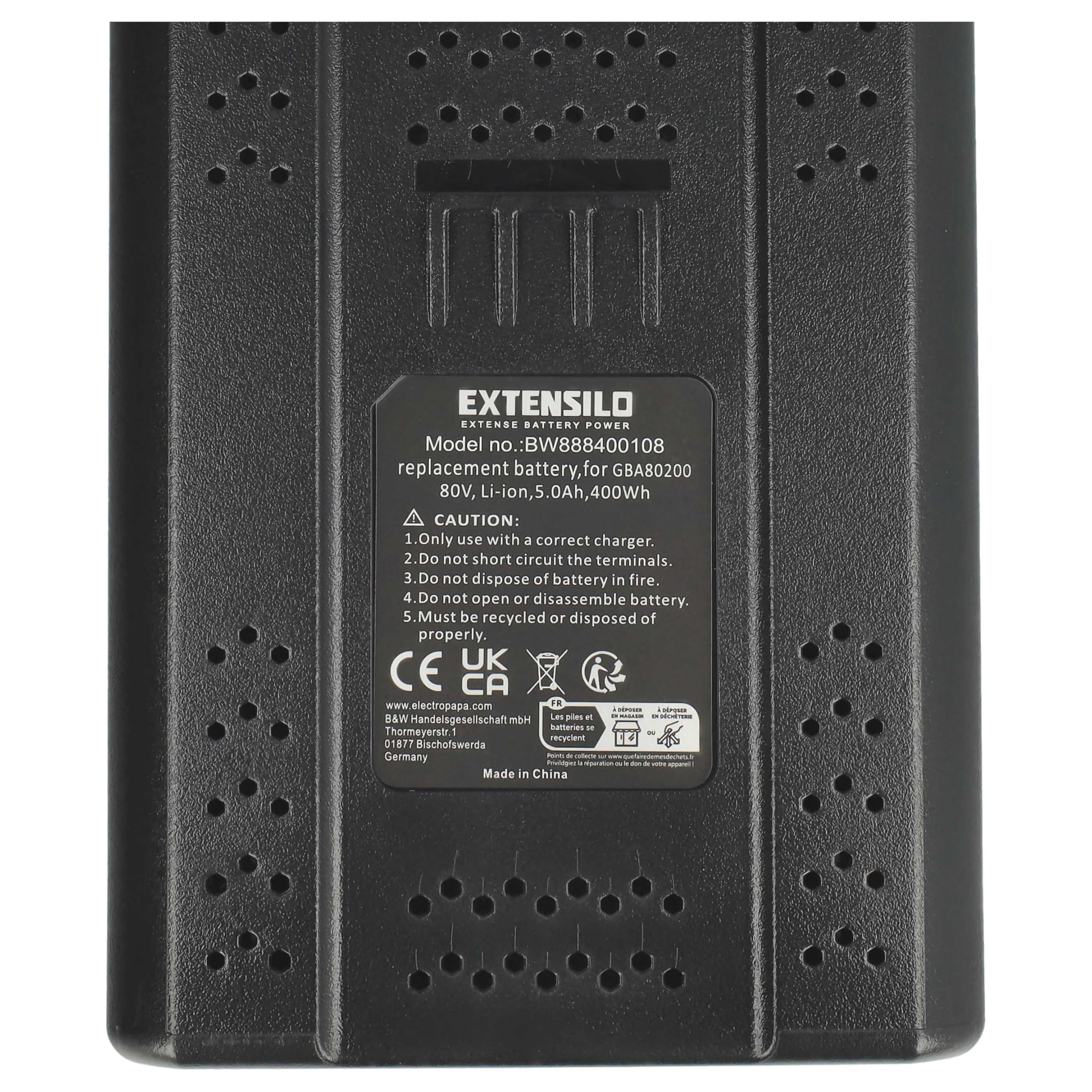 batteria sostituisce Stiga BT 80 Li 5.0, BT 80 Li 4.0, SBT 2580AE per utensile (5000 mAh, Li-Ion, 80 V)