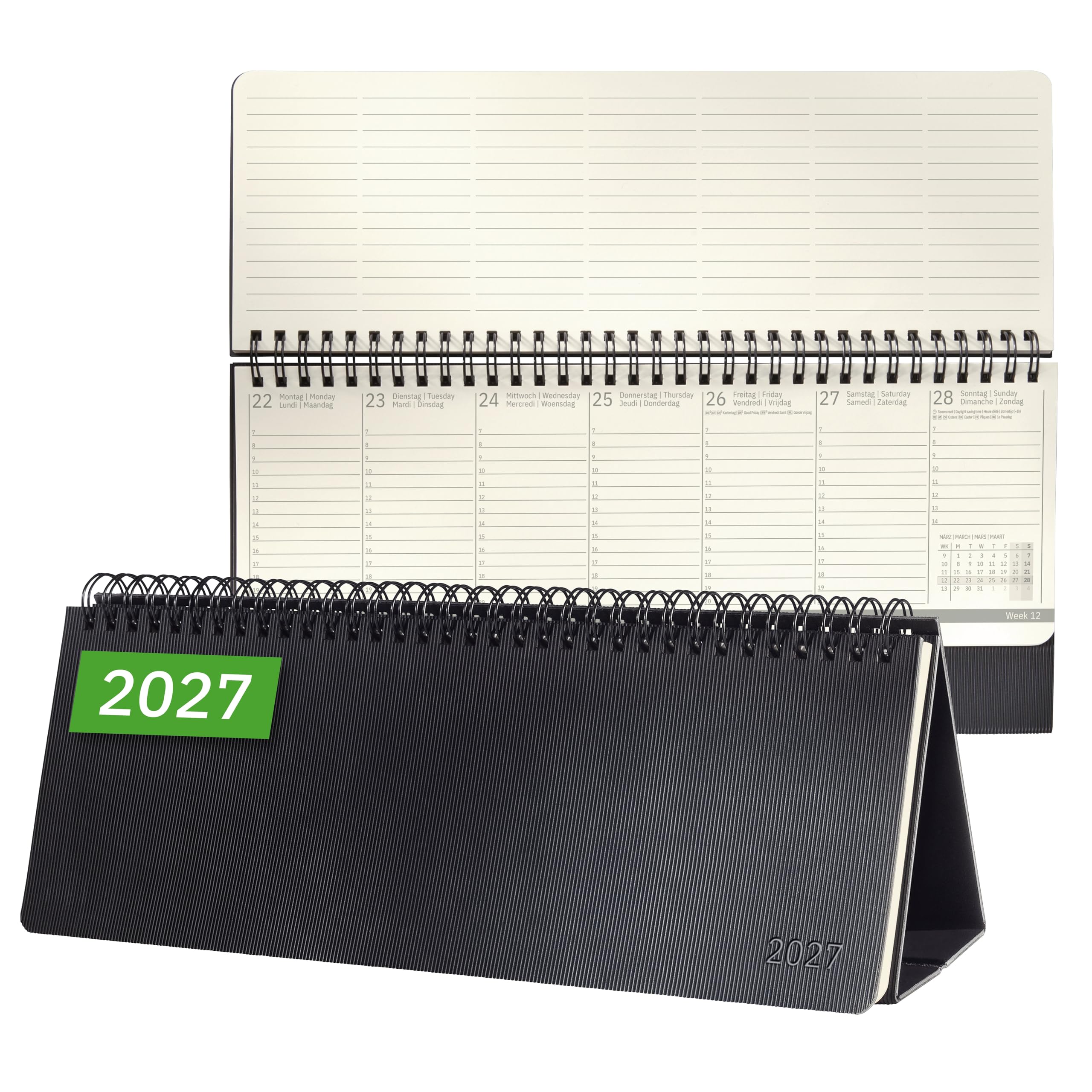 SIGEL C2780 Desktop planner Conceptum 2027-1 year - large - black - 2 pages = the week at the bottom and notes at the top - hardcover - 80 gsm - 132 p. - FSC-certified