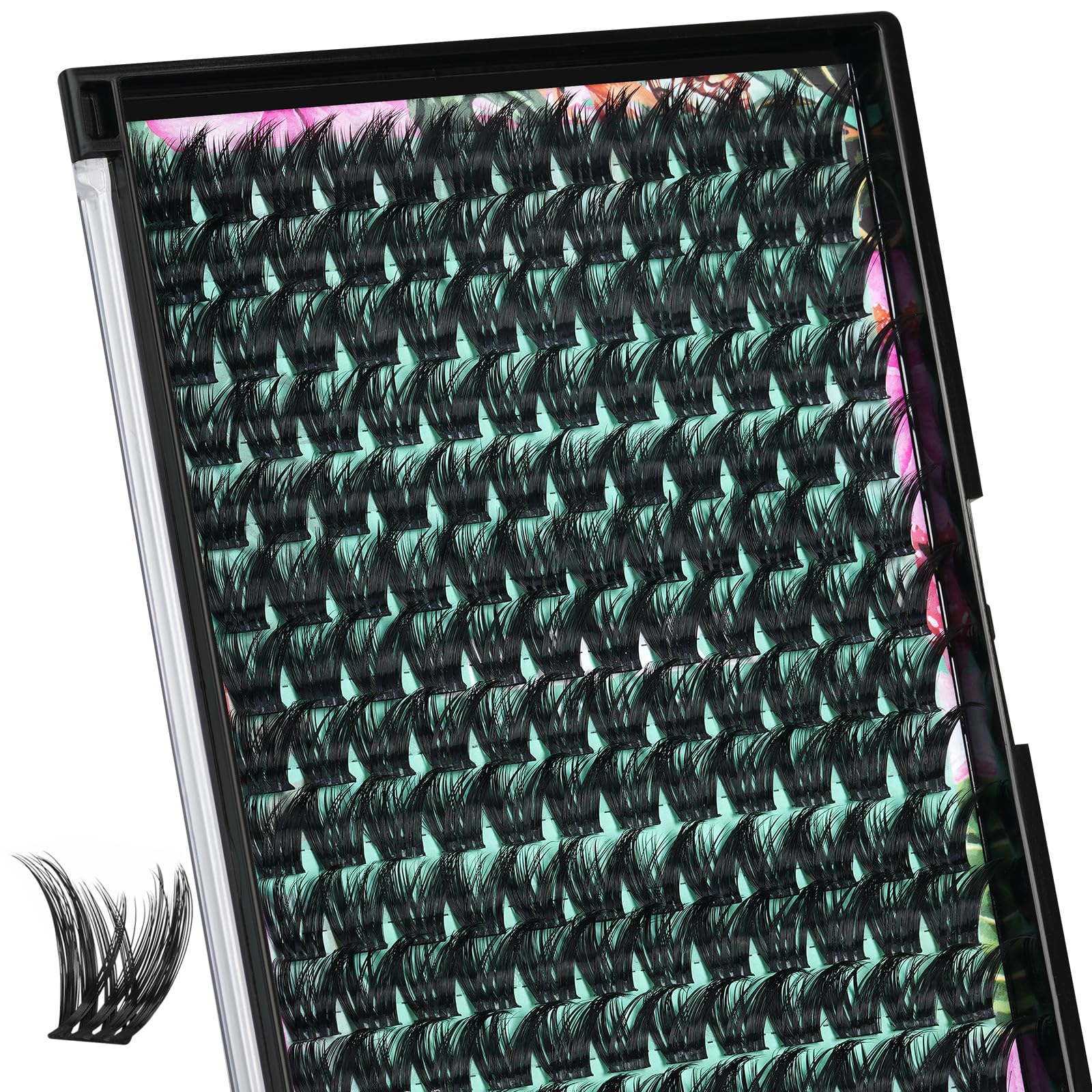 AMZGIRL LASH Cluster di ciglia Wet Look 168Pcs Ultra-sottile Banda ciglia Estensioni Spiky Anime Wide Span (Mallow, C-10-18mm)