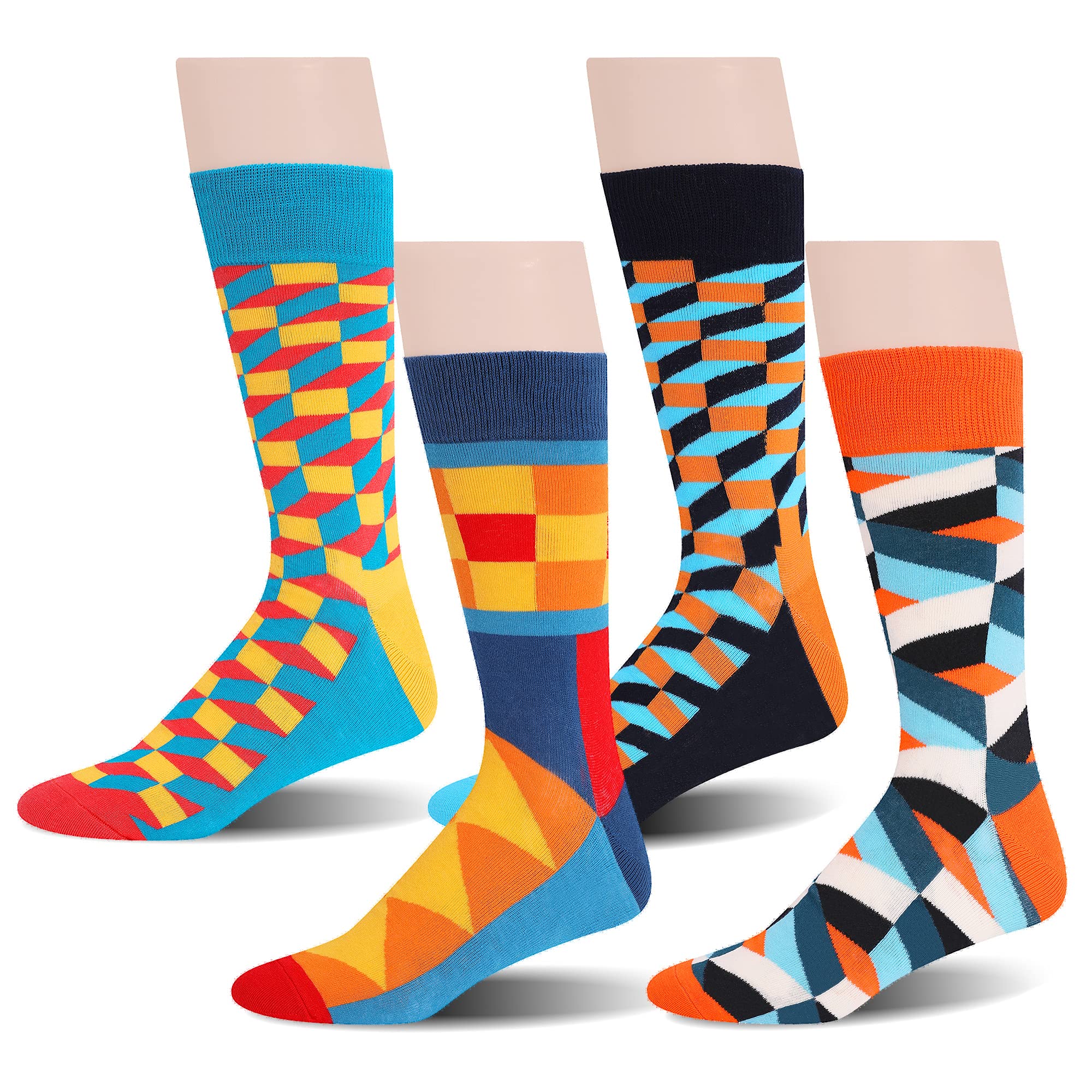 Funny Christmas Socks for Men Women Teenage Boys Girls - Novelty Funky Christmas Gifts Socks (4 Pairs)