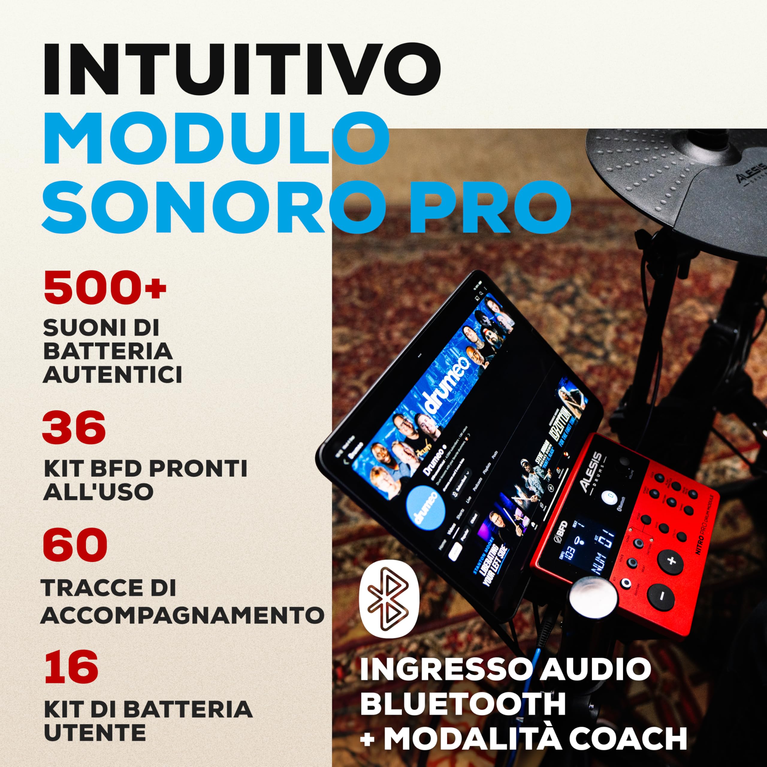 Alesis Nitro Pro e Strike Amp 12 MK2 - Batteria Elettronica e 12-inch amplificatore da 2500 W, con Bluetooth
