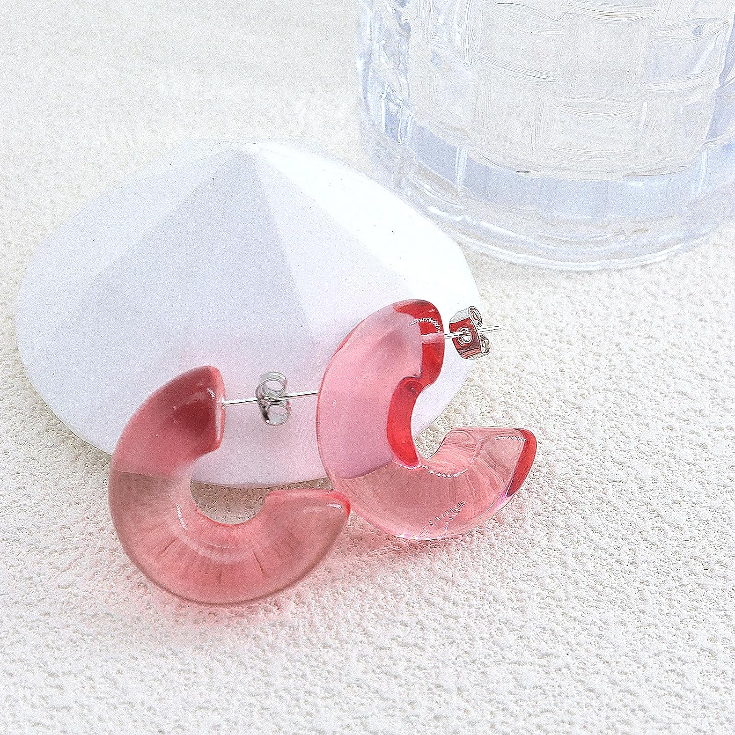 Chunky Acrylic Hoop Earrings for Women Thick Resin Open C Hoop Earrings Colorful Statement Geometric Earrings Jewelry Accessories - Image 7