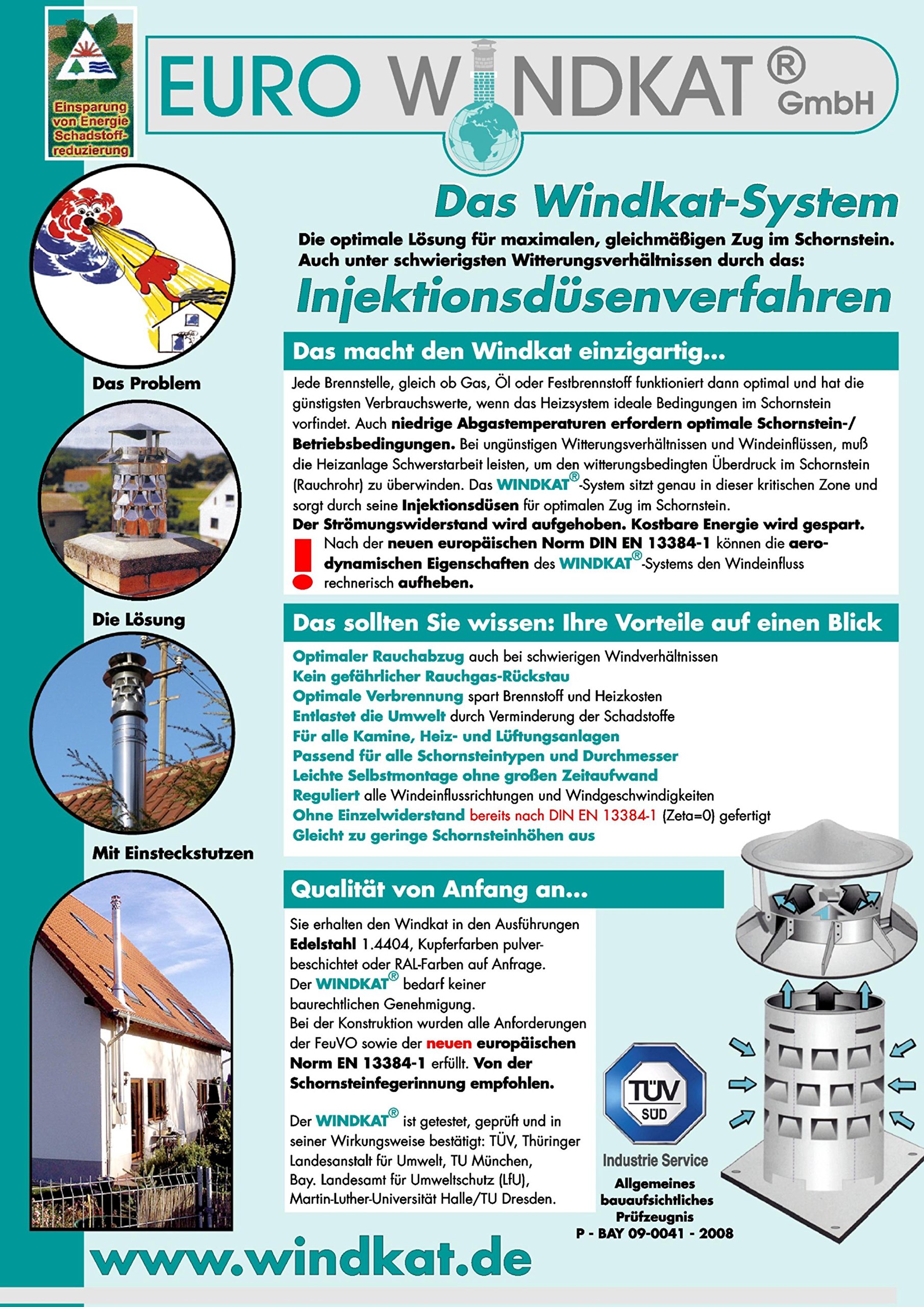 Schornsteinaufsatz mit Einsteckstutzen eckig 196x196 mm - Nennweite Ø 200 mm