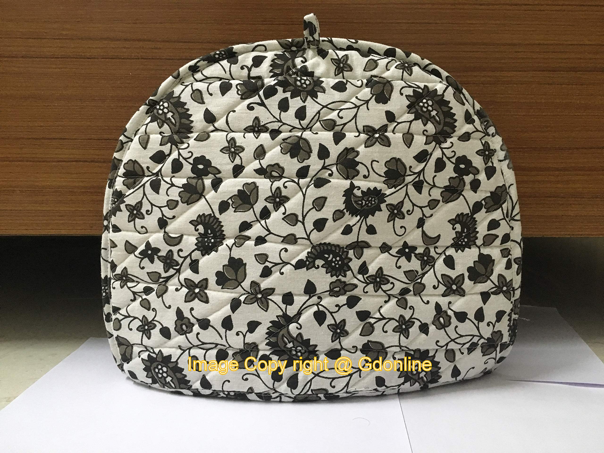 Indian Mandala Black Gray Handmade Cotton Printed Abstract Tea Pot Cover Décor Cover Traditional Tea Quilt Floral Warmer Tea Cozies Hand Washable Vintage Tea Cosy Traditional Printed Tea Cozy Cover
