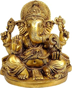 Lord Ganesha Granting Abhaya - Brass Statue