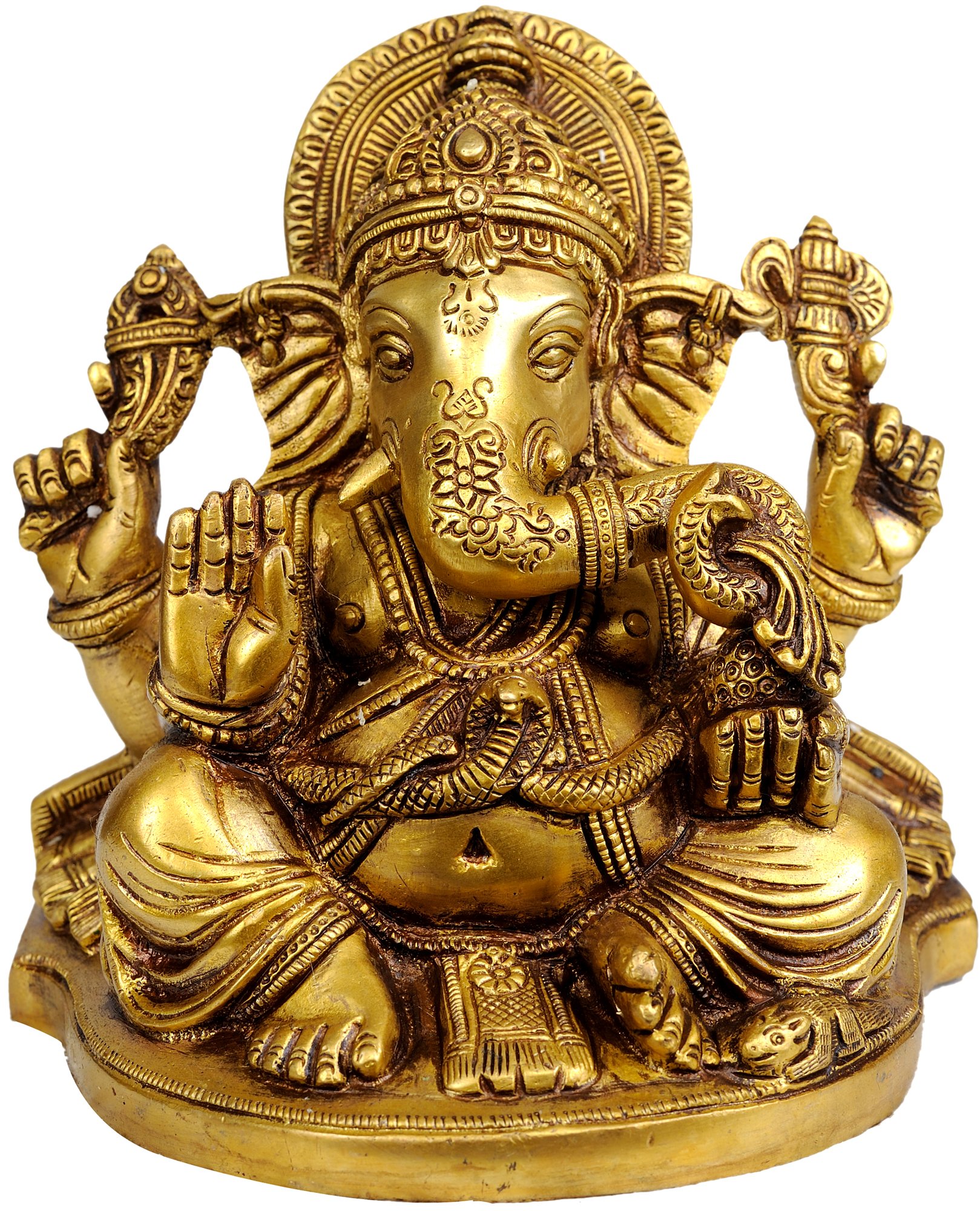 Statue Ganesha laiton Abhaya un cadeau de cremaillere et de mariage ideal