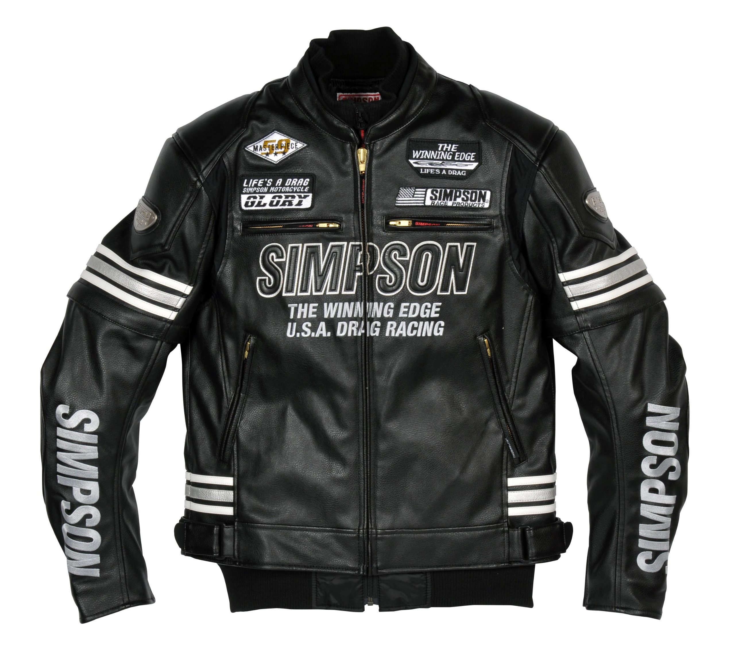 Amazon | SIMPSON フェイク レザー ジャケット Fake Leather Jacket