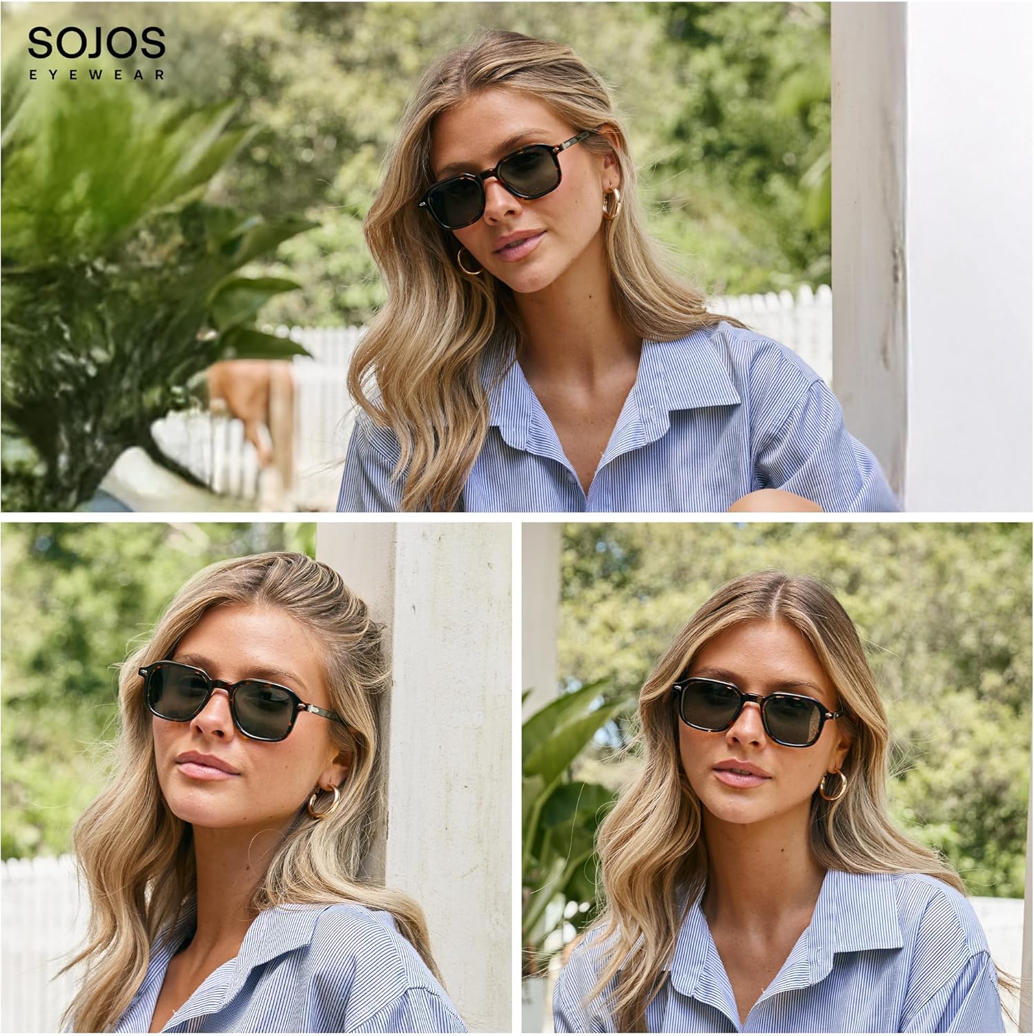 SOJOS Acetate Square Polarized Sunglasses Women Men Retro Handmade Rectangular Lightweight Sun glasses SJ3121 - Image 6