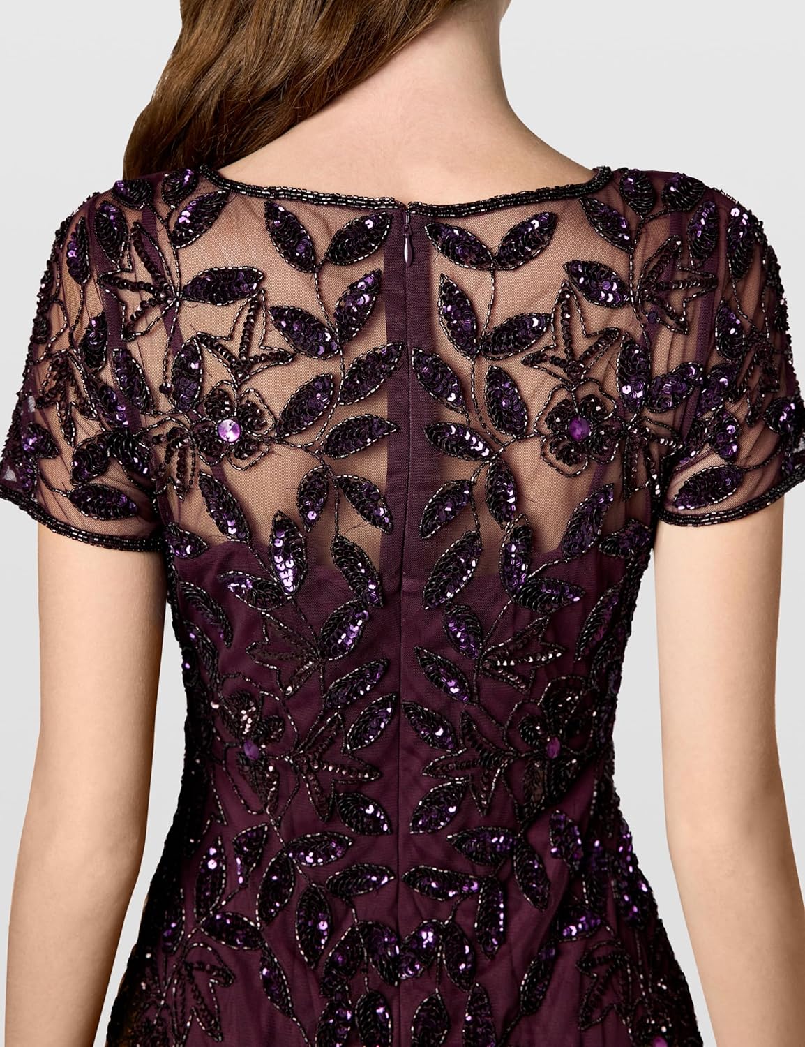 Adrianna Papell Womens Floral Beaded Godet Gown - Image 5