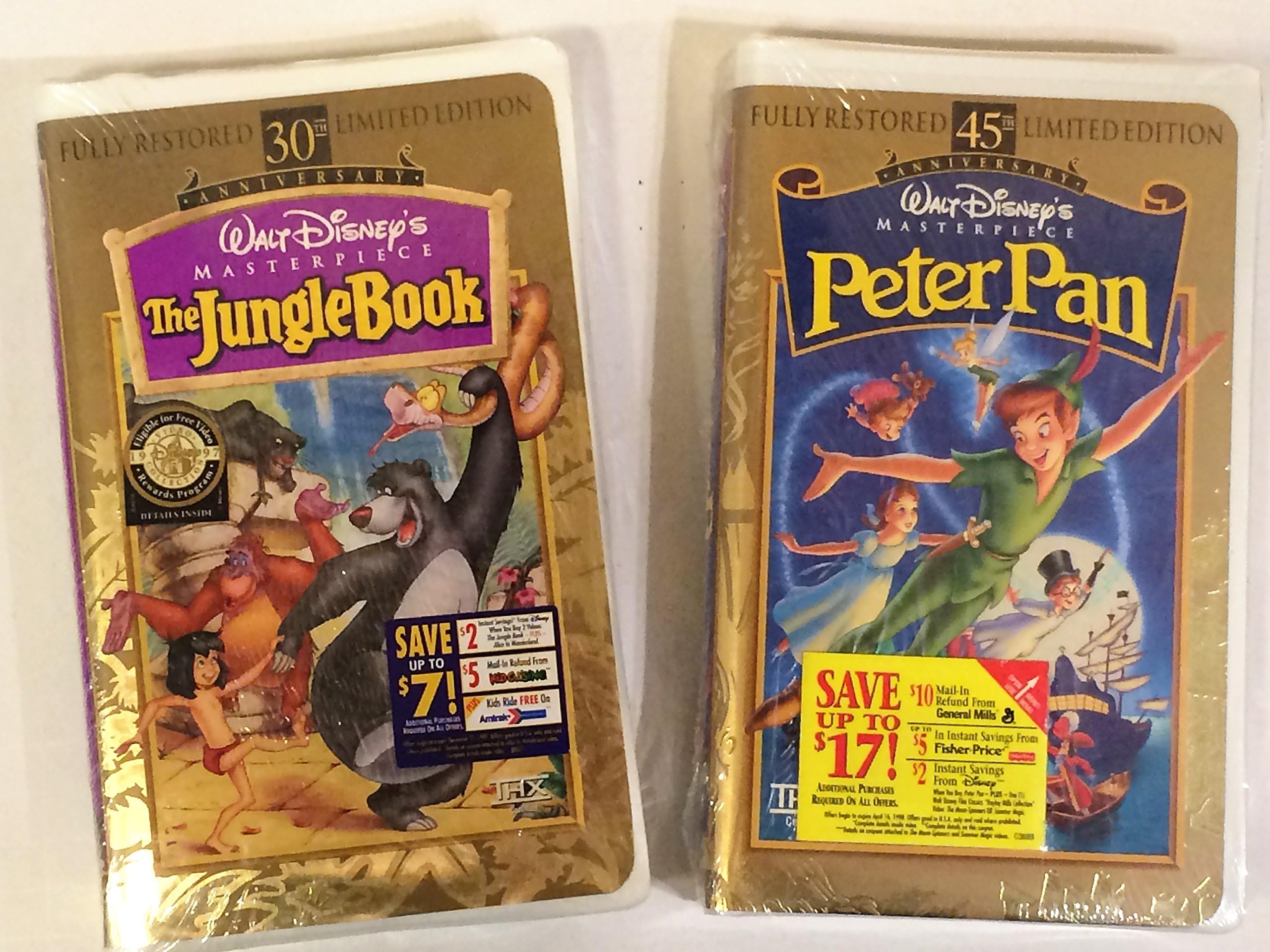 The Jungle Book (30th Anniversary) + Peter Pan (Special Edition) VHS
