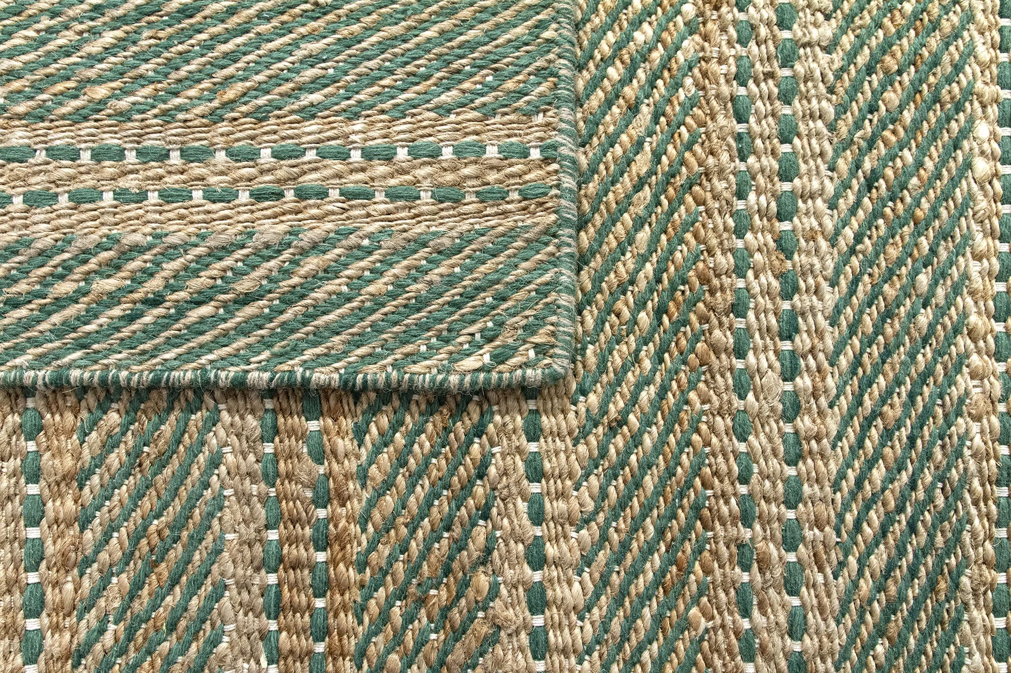 HAMID - Alfombra Yute Lana Olivia, Alfombra Lana y Yute, Tejida a Mano Tejida para Salon, Dormitorio, Sala de Estar, Verde Natural, (250x300cm)