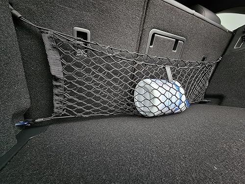 Miniatura 2 de Red de carga elástica para maletero estilo asiento trasero para Volkswagen ID.4 2021-2024 – Organizador y almacenamiento de maletero premium – Red