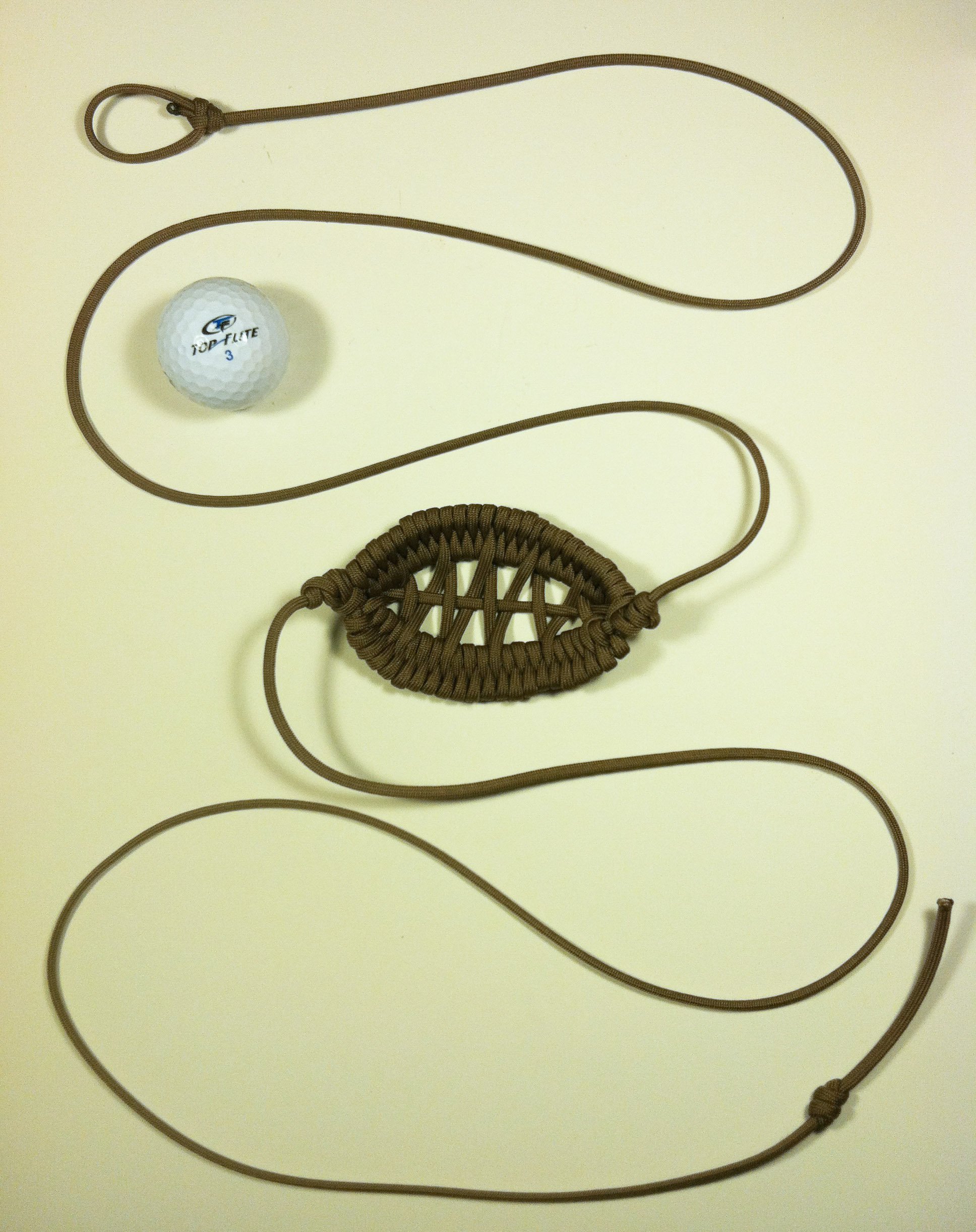 Netted Golf Ball Thrower Paracord Shepherd Sling Handmade by David The Shepherd