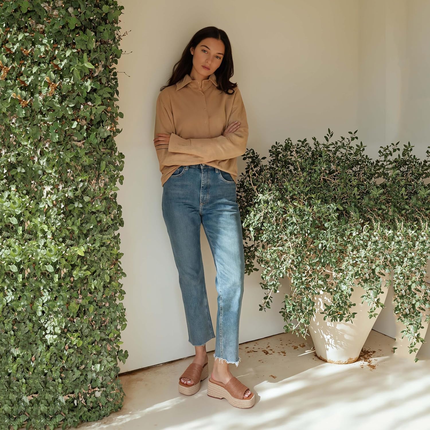 Platform Slip on Espadrille Sandals for Women Summer Wedges Slides -Flatform, Open Toe, Bohemia, Beach, Wedding - Image 2