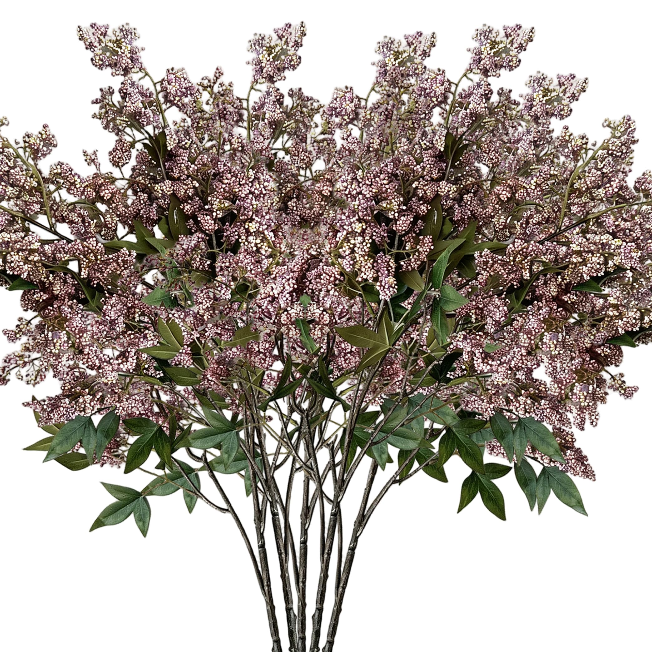 Steli autunnali, 5 steli di bacche artificiali per vaso, viola chiaro, 17, 7 pollici