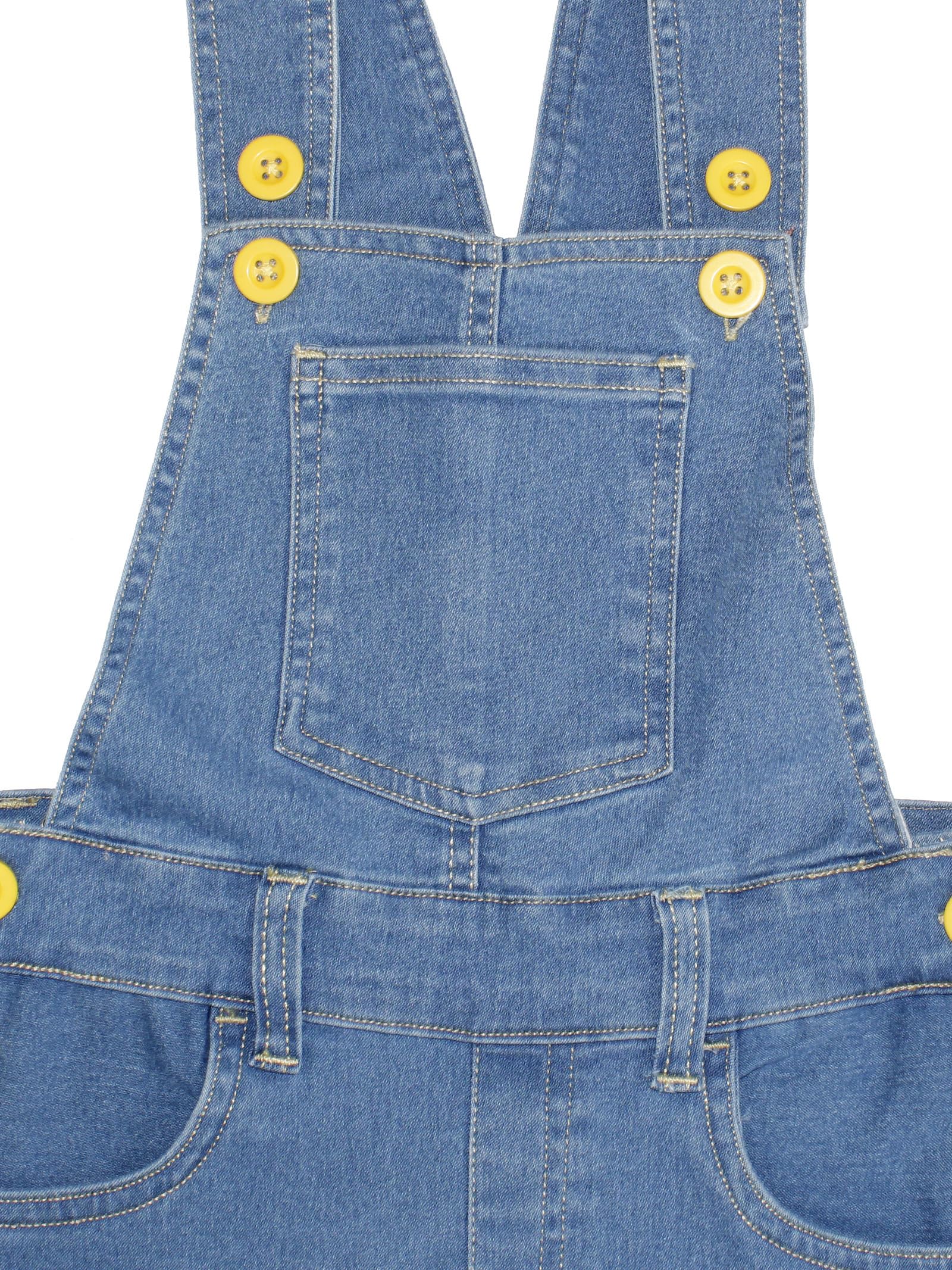 KiddoPanti Boys Denim Solid Dungaree Pant, Lt Wash, 4-6Y - Image 3 thumbnail