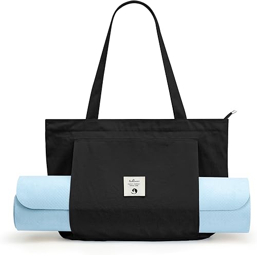 Miniatura 45 de WLLWOO WLLWOO Bolsas de yoga para mujer con esterillas de yoga, bolsas de transporte de lona para pilates, hombro, para viajes, oficina, playa, Hoja