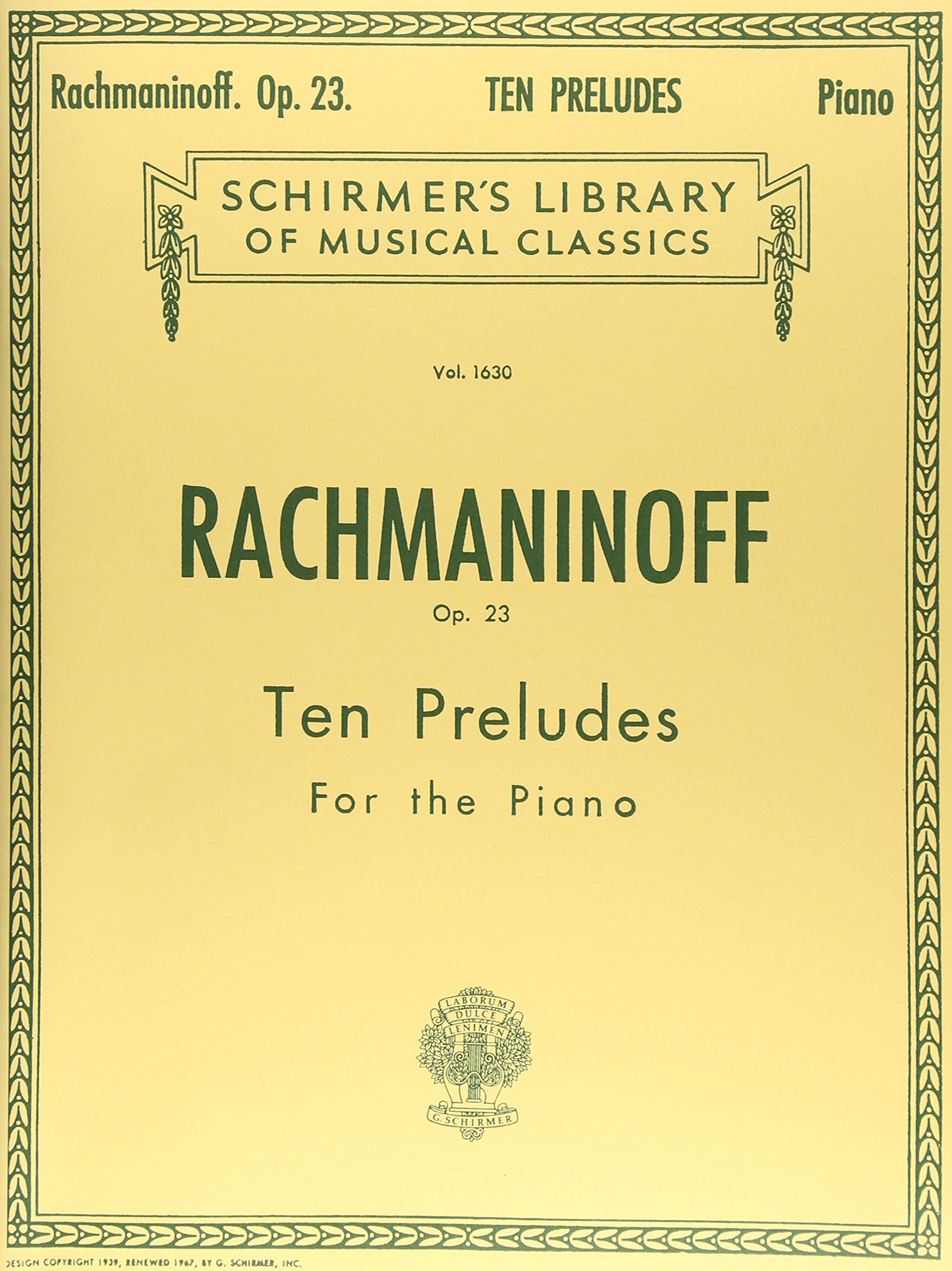 10 Preludes, Op. 23: Schirmer Library of Classics Volume 1630 Piano Solo