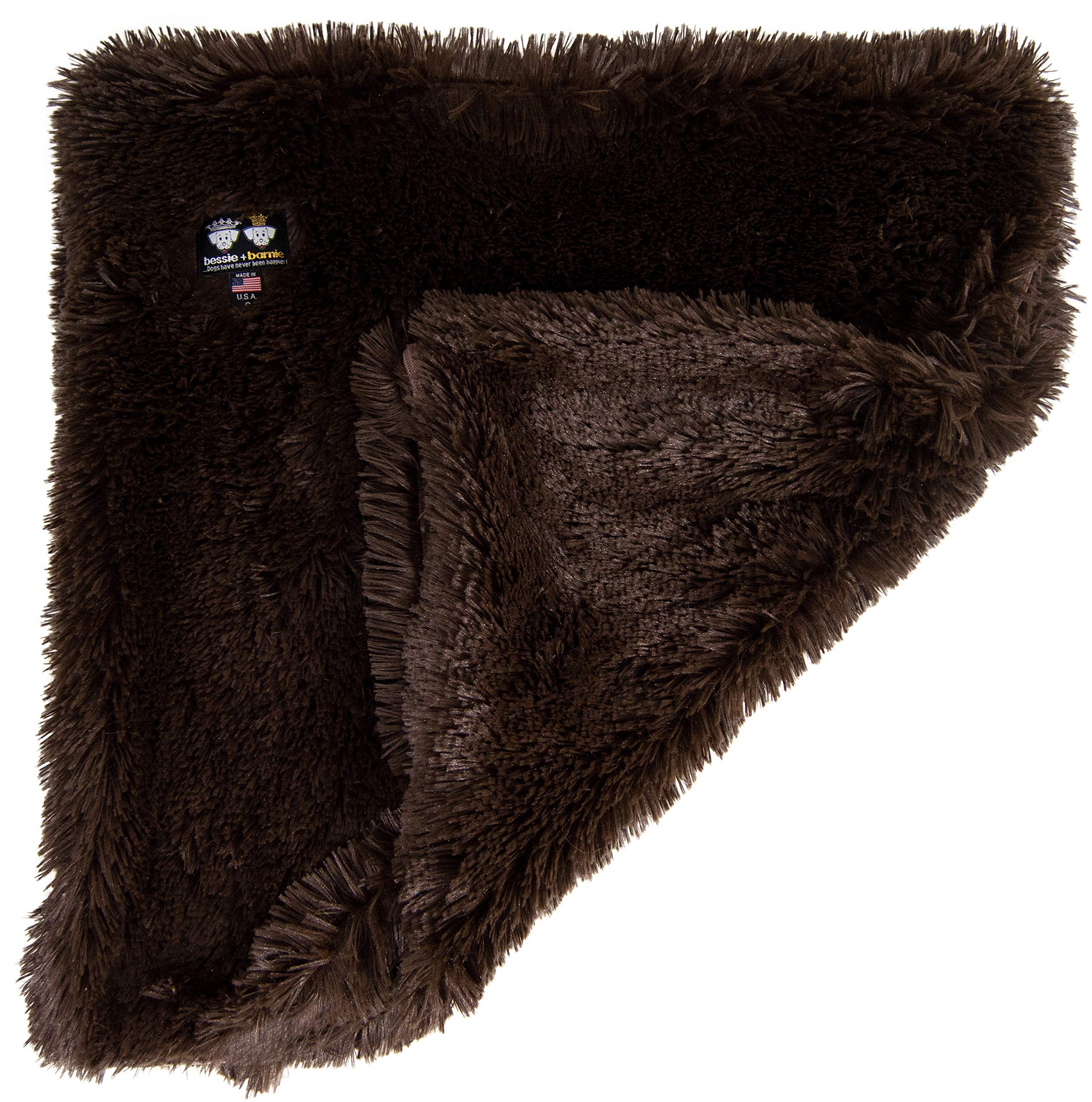 Bessie and Barnie Grizzly Bear Luxury Shag Ultra Plush Faux Fur Pet, Dog, Cat, Puppy Super Soft Reversible Blanket (Multiple Sizes), MD - 36" x 28"