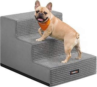 Feandrea Hundetreppe, 3 Stufen, aus Schaumstoff, 46 x 40 x 33 cm