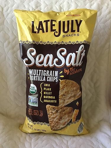 Late July Snacks Chips de tortilla multigrano, sal marina, 28 onzas