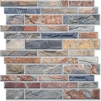 Vista 9 de STICKGOO Protector contra salpicaduras de 10 hojas para despegar y pegar, azulejos autoadhesivos de pared de 12"X12", protector contra salpicaduras