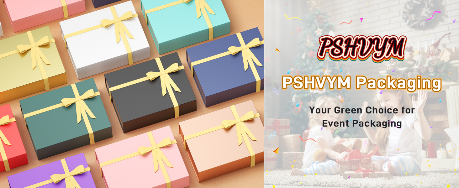 PSHVYM Gift Boxes with Lids, 11.5x7.8x3 In Gentleman Blue Gift Box for Presents Magnetic Closure for T-Shirts, Gloves, Scarves, Books, Baby Clothes, Robes Clothing Gift Wrap, Contains Card, Ribbon