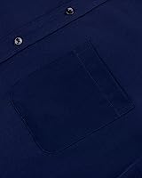 Vista 90 de Alimens & Gentle - Camisas de vestir con bolsillo y manga corta, de color liso y sin arrugas, estilo casual con botones, para hombres