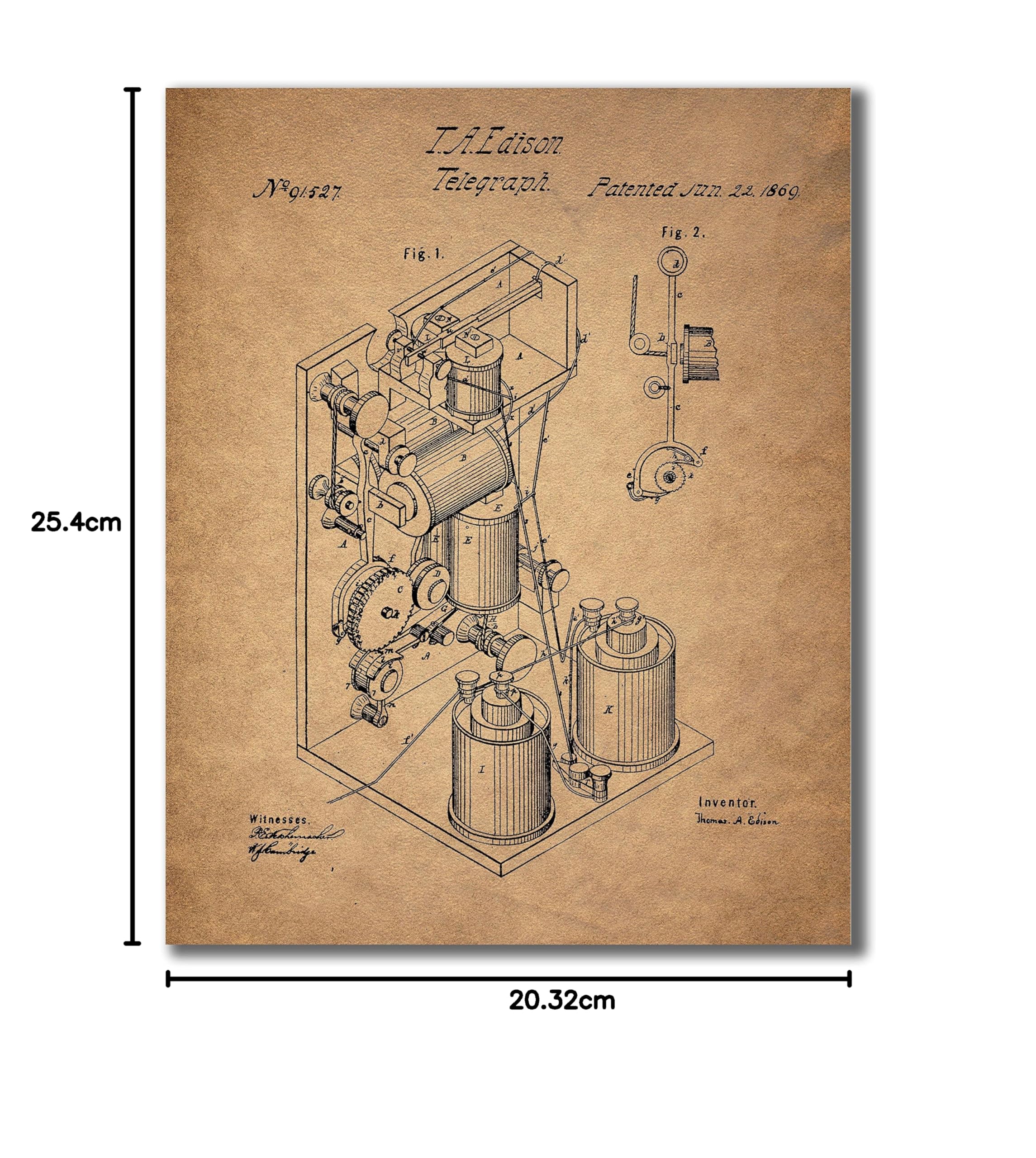 Amazon.co.jp: エジソン特許プリント - 4個セット ヴィンテージ