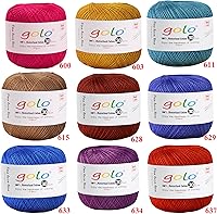 Vista 4 de Hilo de ganchillo golo para tejer a mano Tamaño 30, hilo para calados color Hibiscus-166